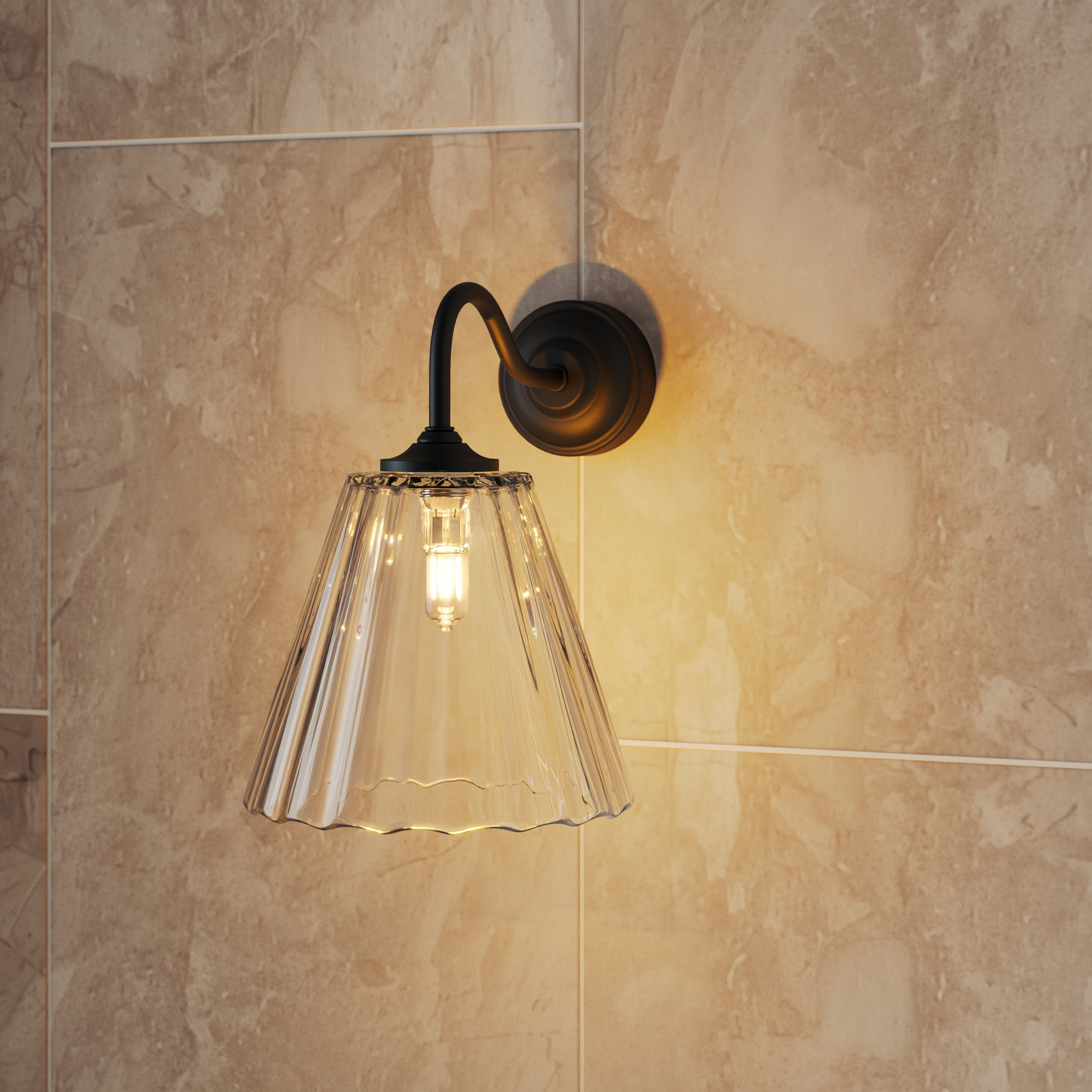 Butler & Rose Fluted Glass Shade Wall Light