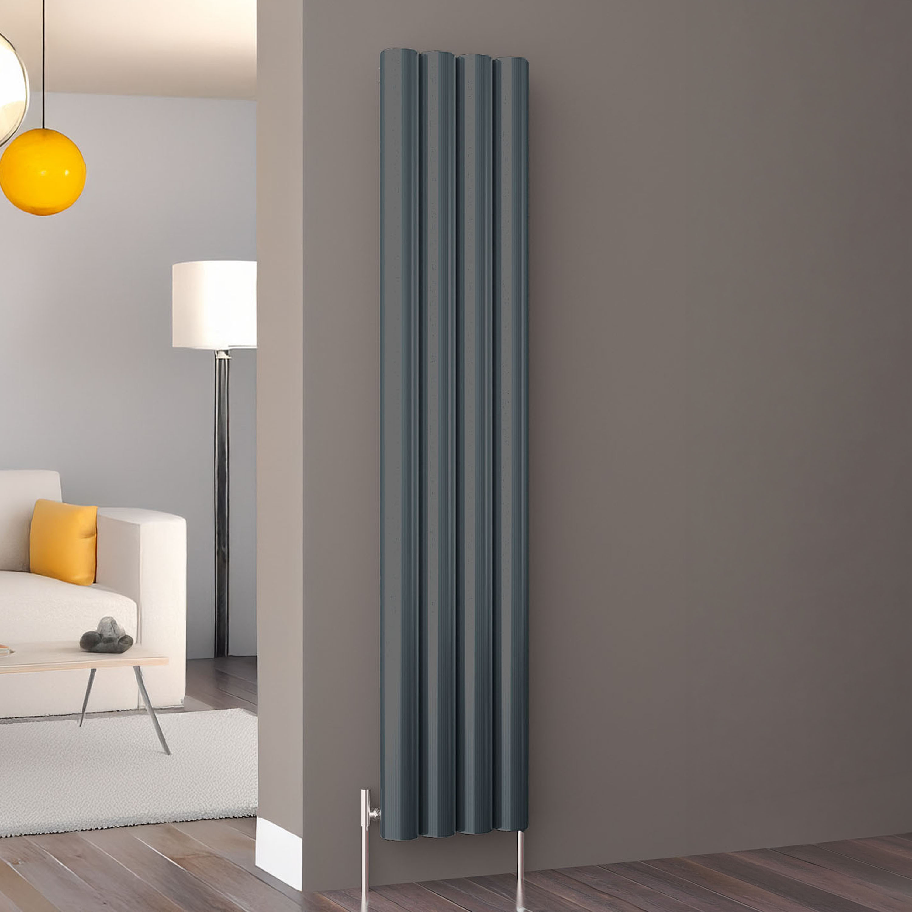 Carisa Otto Oval Single Panel Vertical Aluminium Radiator