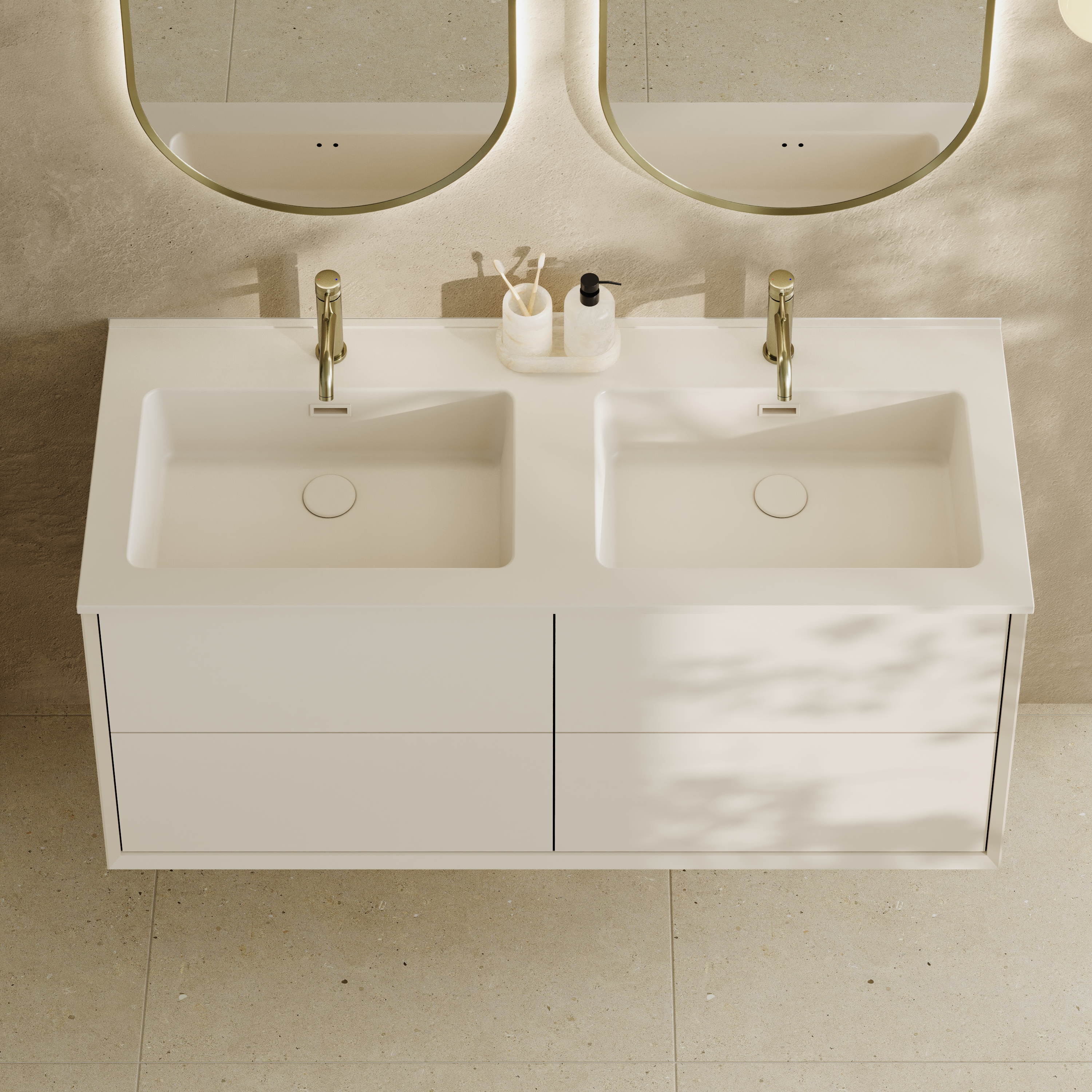 Oslo 1200mm Wall Mounted Vanity Unit & Matt White Basin