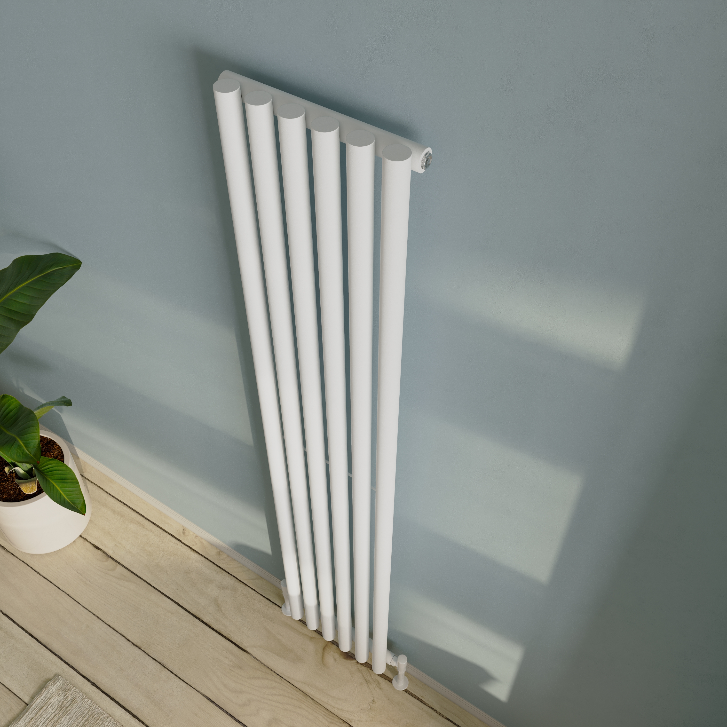 Toasty Aura White Round Tube Vertical Radiator