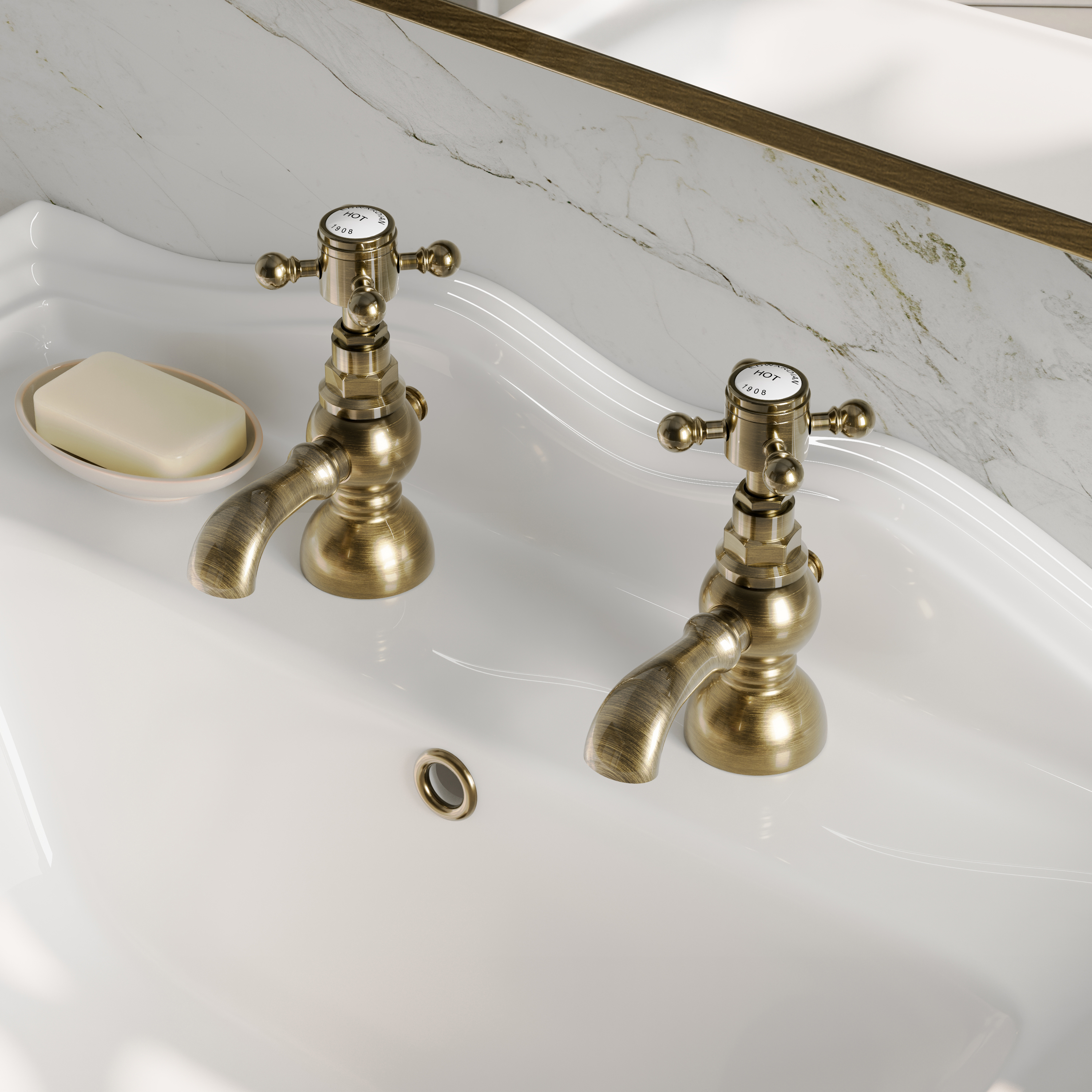 Butler & Rose Eliza Crosshead Basin Pillar Taps