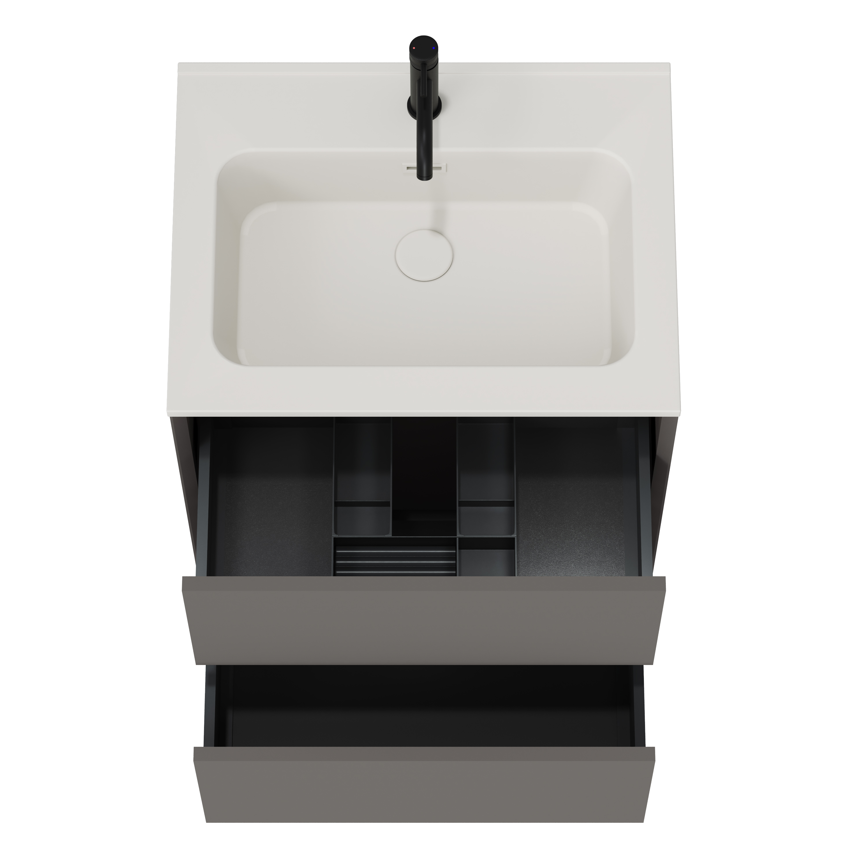 Oslo 600mm Wall Mounted Vanity Unit & Matt White Basin