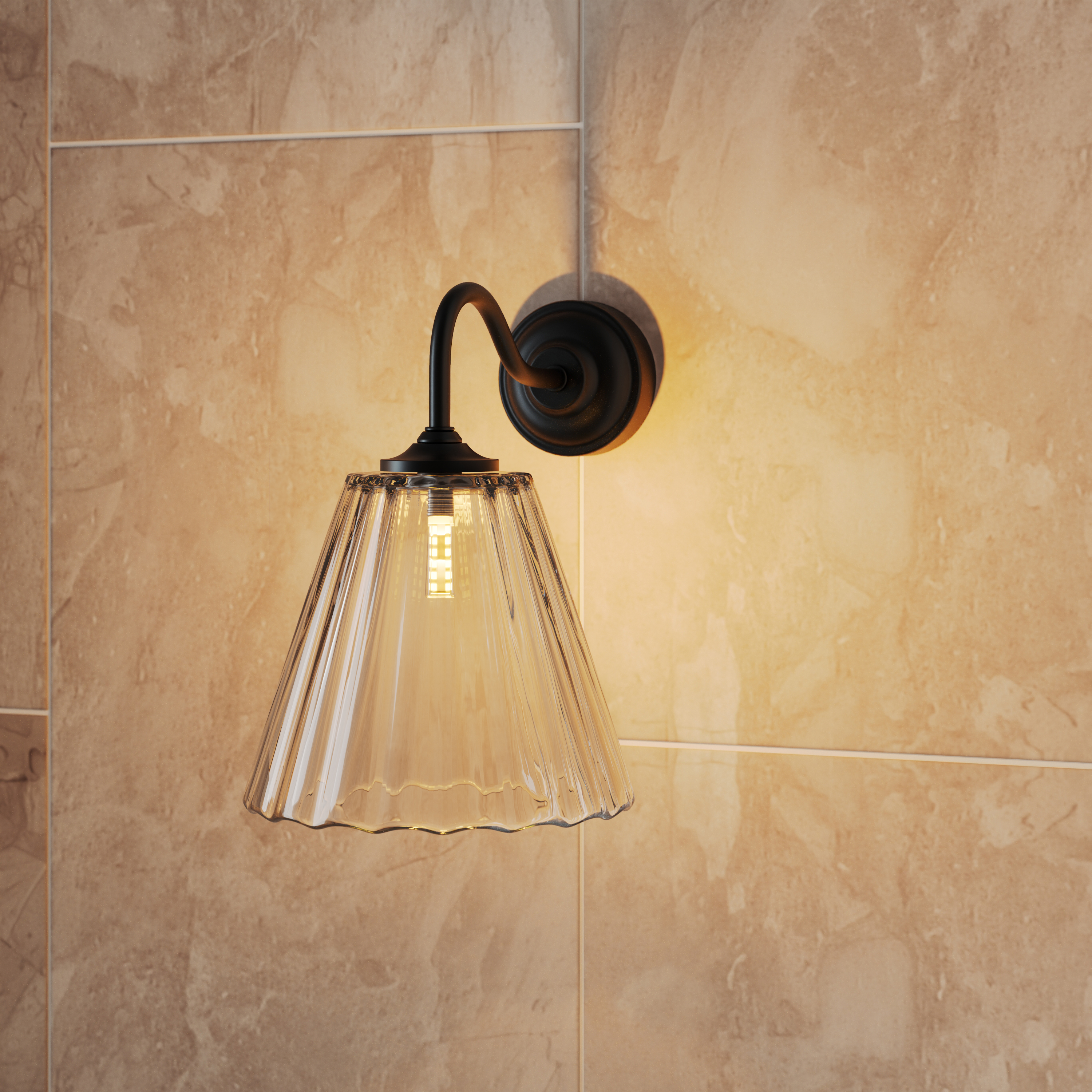 Butler & Rose Fluted Glass Shade Wall Light