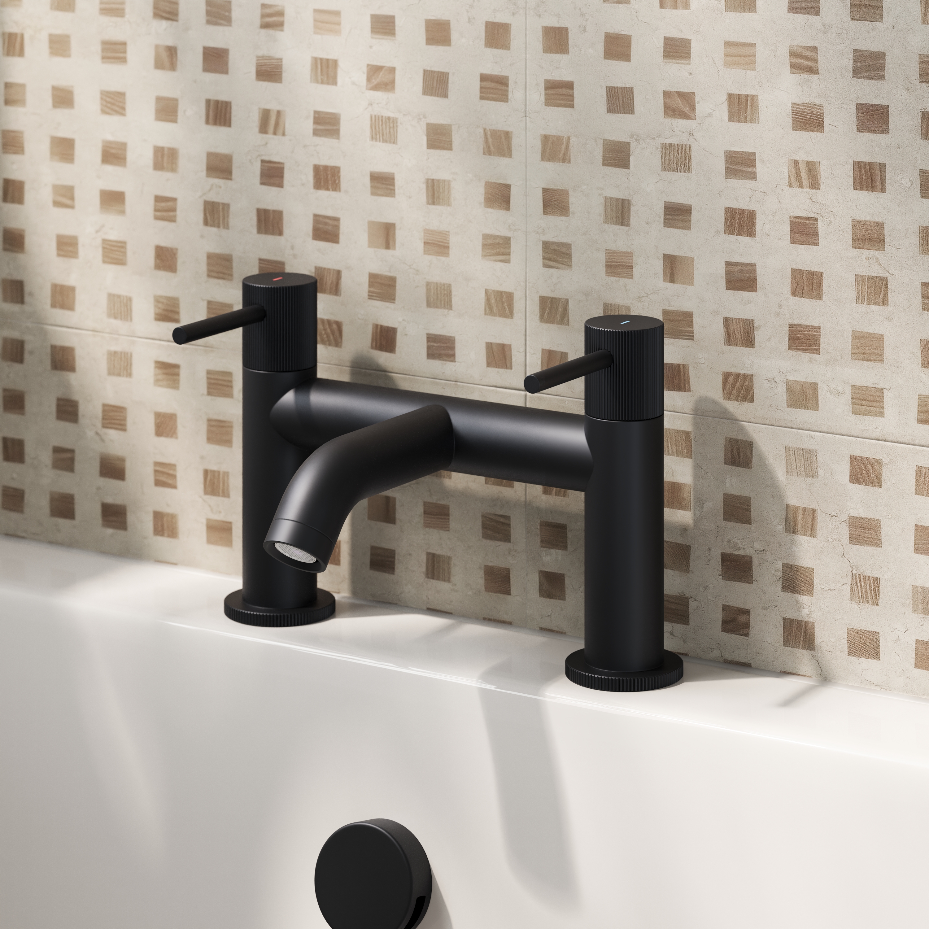 Harbour Fluted Deck Mounted Bath Mixer Tap