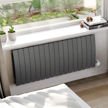 Terma Bergamo Electric Single Panel Horizontal Radiator with VEO Wi-Fi ...