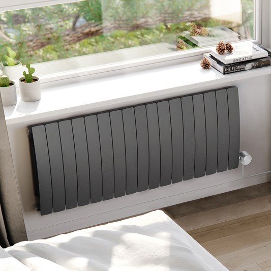 Terma Bergamo Electric Single Panel Horizontal Radiator with VEO Wi-Fi ...