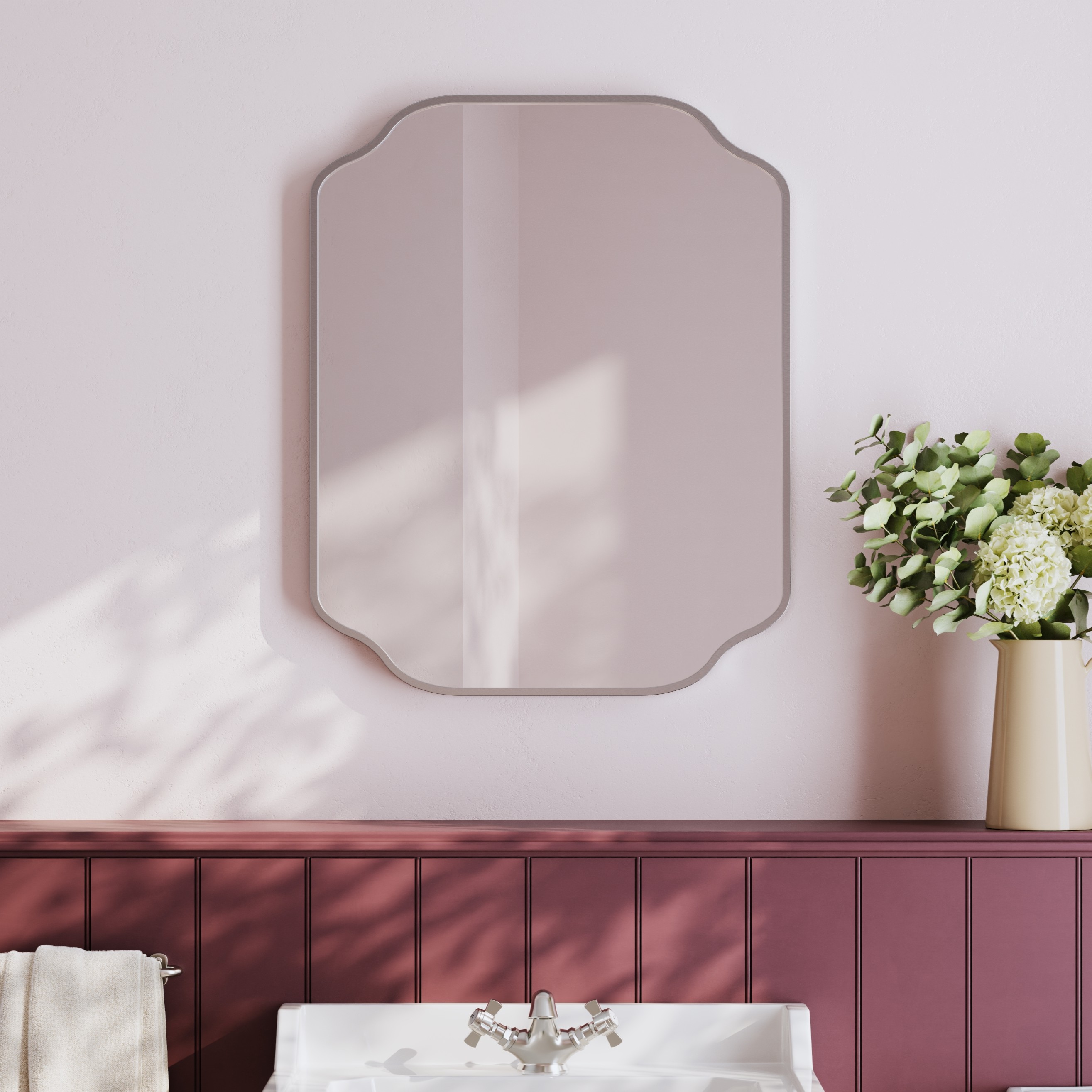 Butler & Rose Primrose Curved Rectangle Framed Mirror - 600 x 750mm