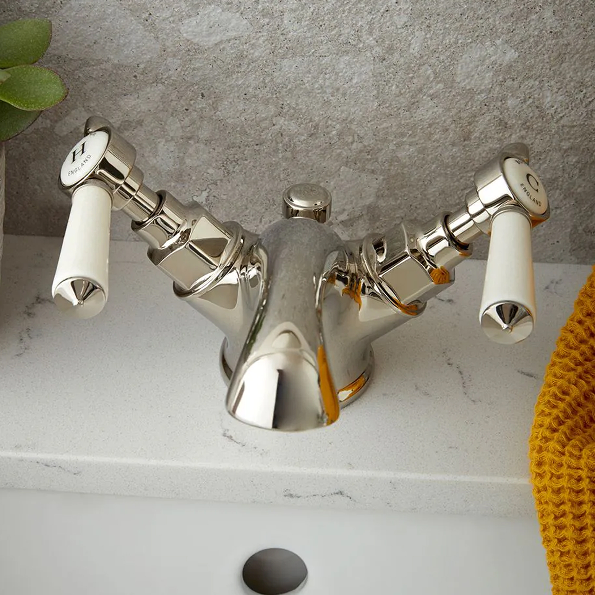 Booth & Co Axbridge Traditional Lever Mono Basin Mixer Tap with Optional Waste
