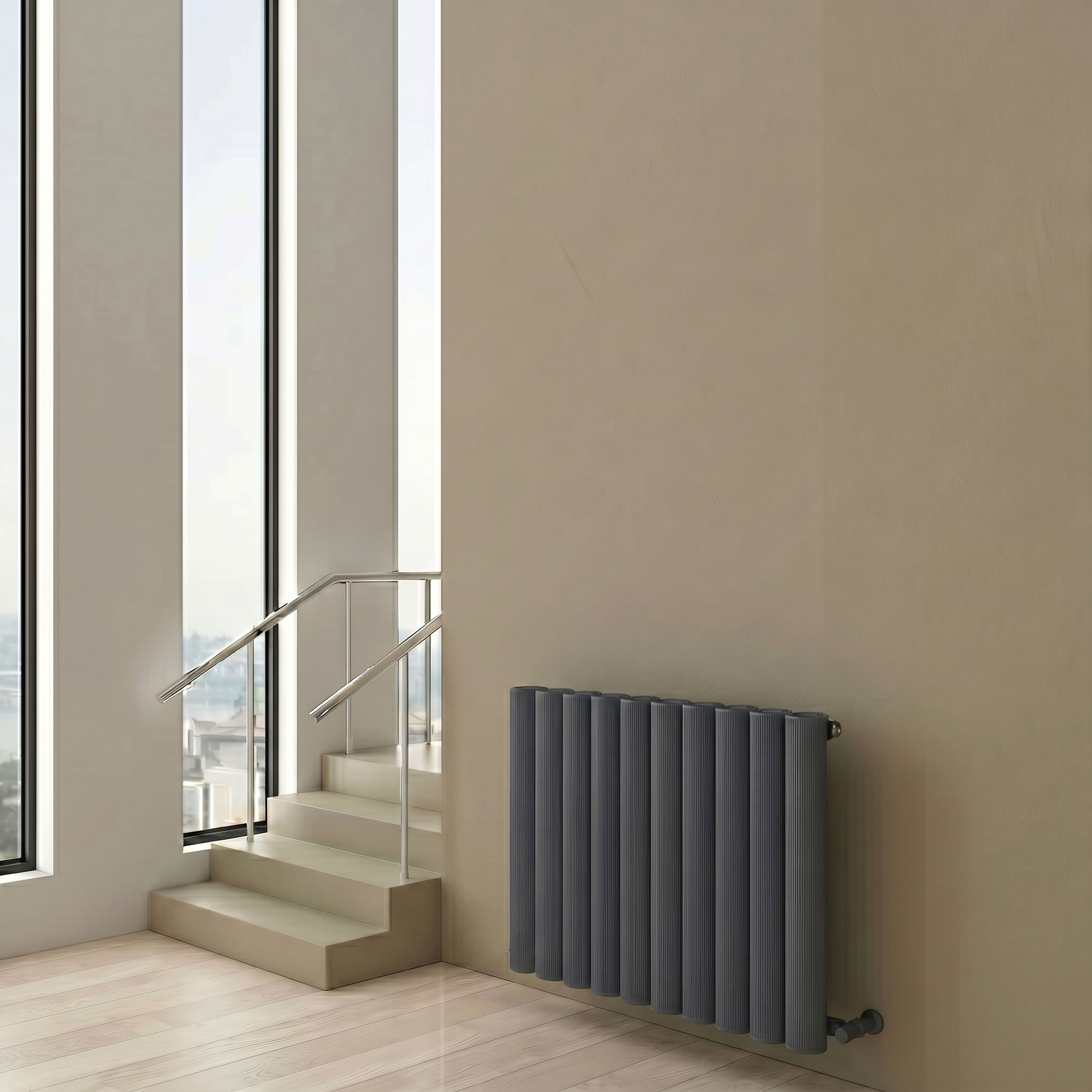 Carisa Otto Oval Single Panel Horizontal Aluminium Radiator