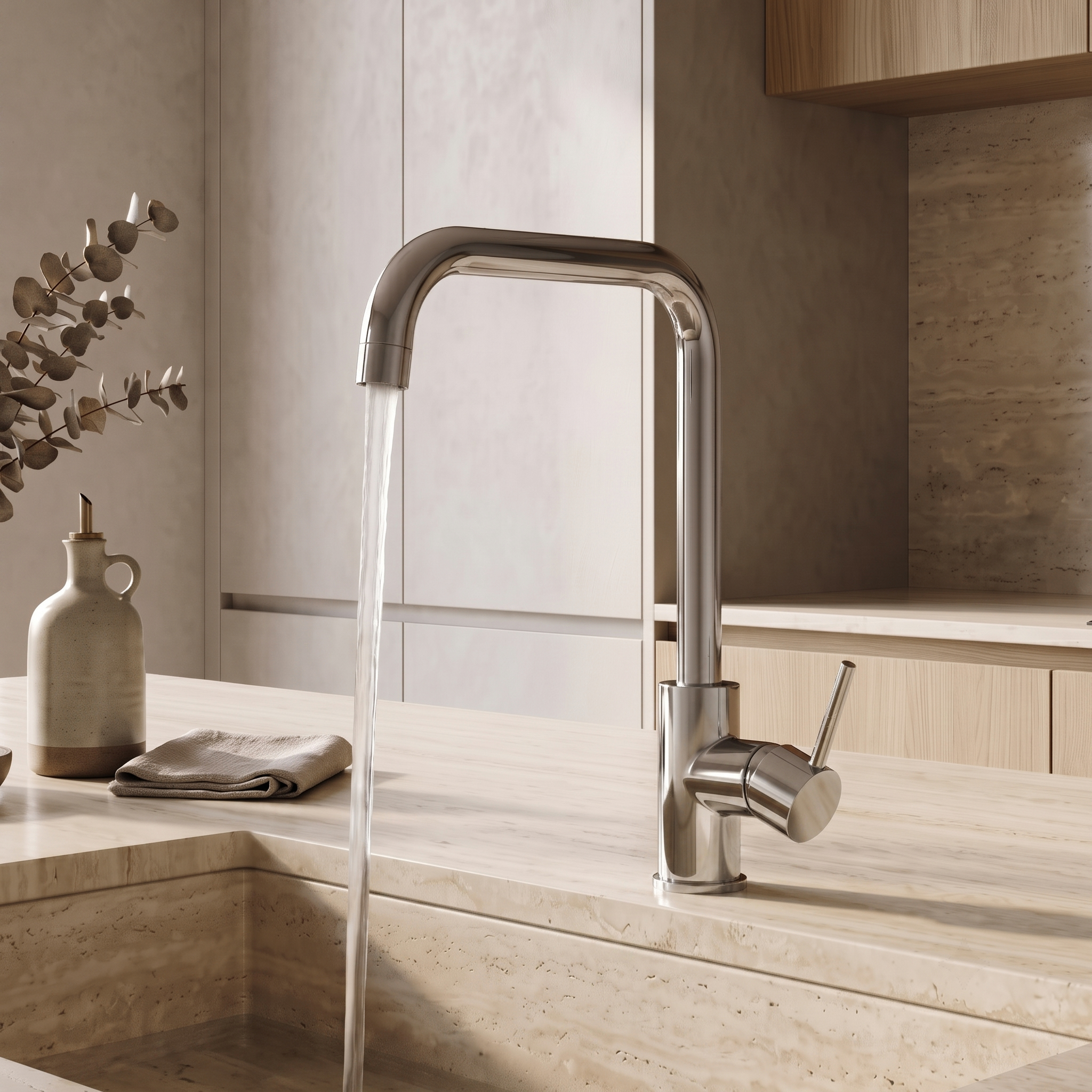 Vellamo Koro Single Lever Mono Kitchen Sink Mixer Tap - Polished Chrome