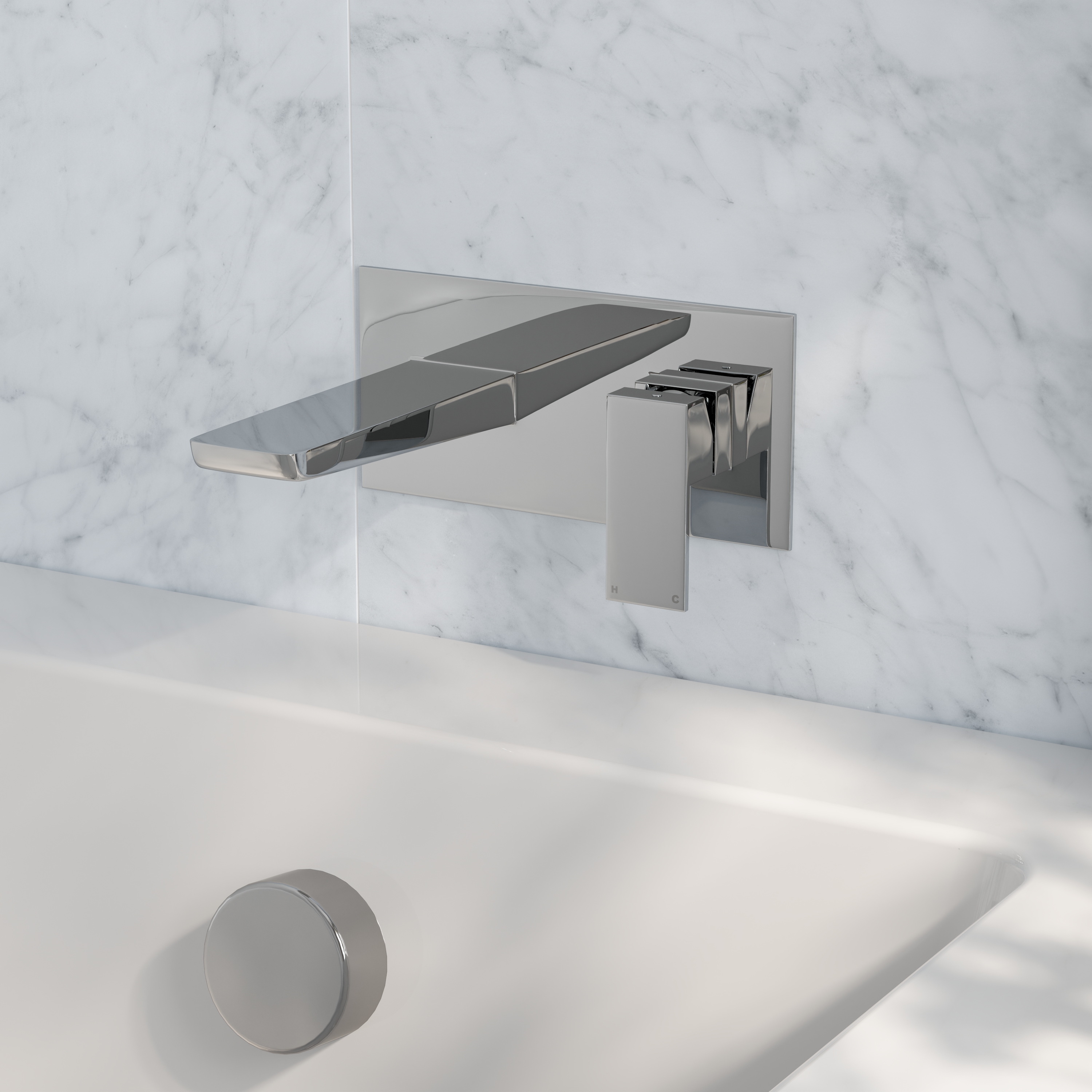 Harbour Status Wall Mounted Bath Mixer Tap - Chrome