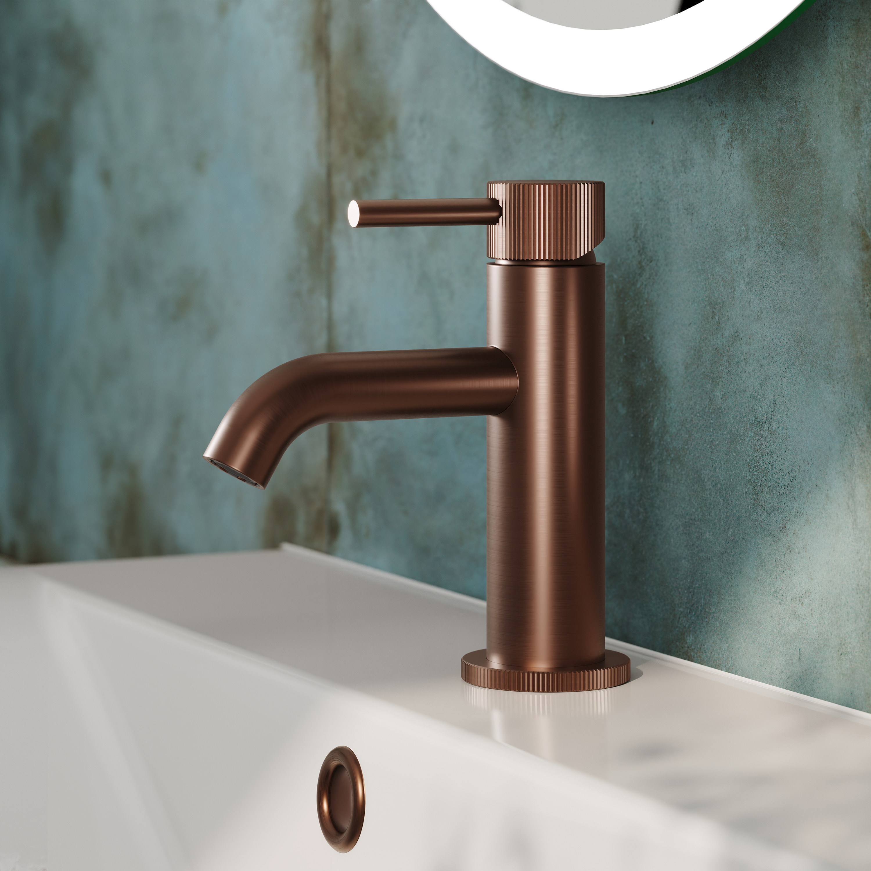 Harbour Fluted Mini Mono Basin Mixer Tap & Waste