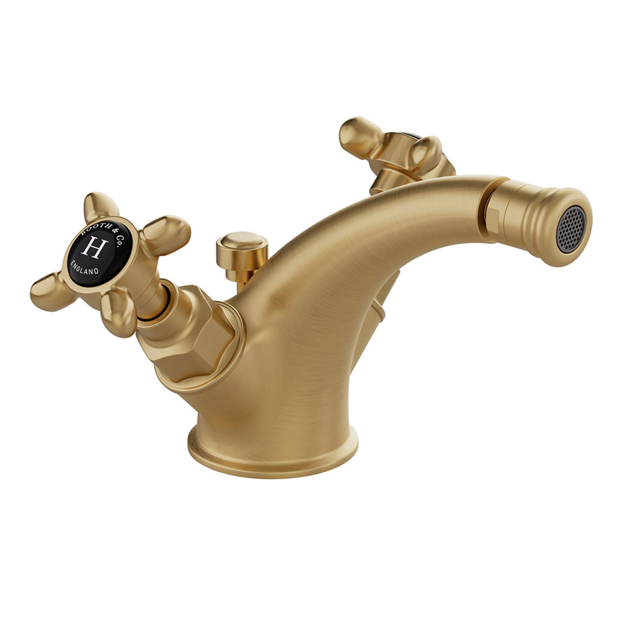 Booth & Co Axbridge Traditional Crosshead Mono Bidet Mixer with Waste