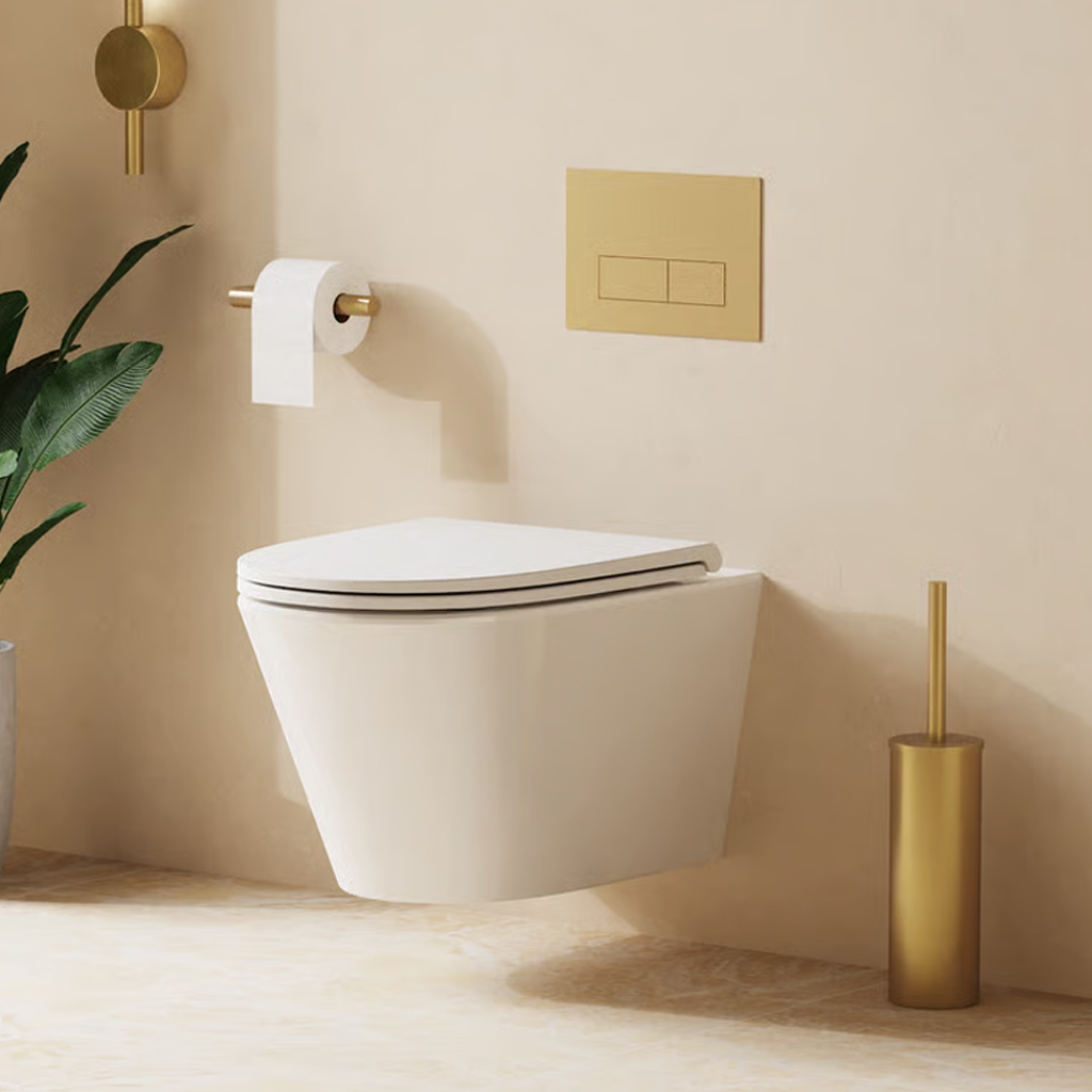 Crosswater Mada Round Rimless Wall Hung Toilet & Soft Close Seat