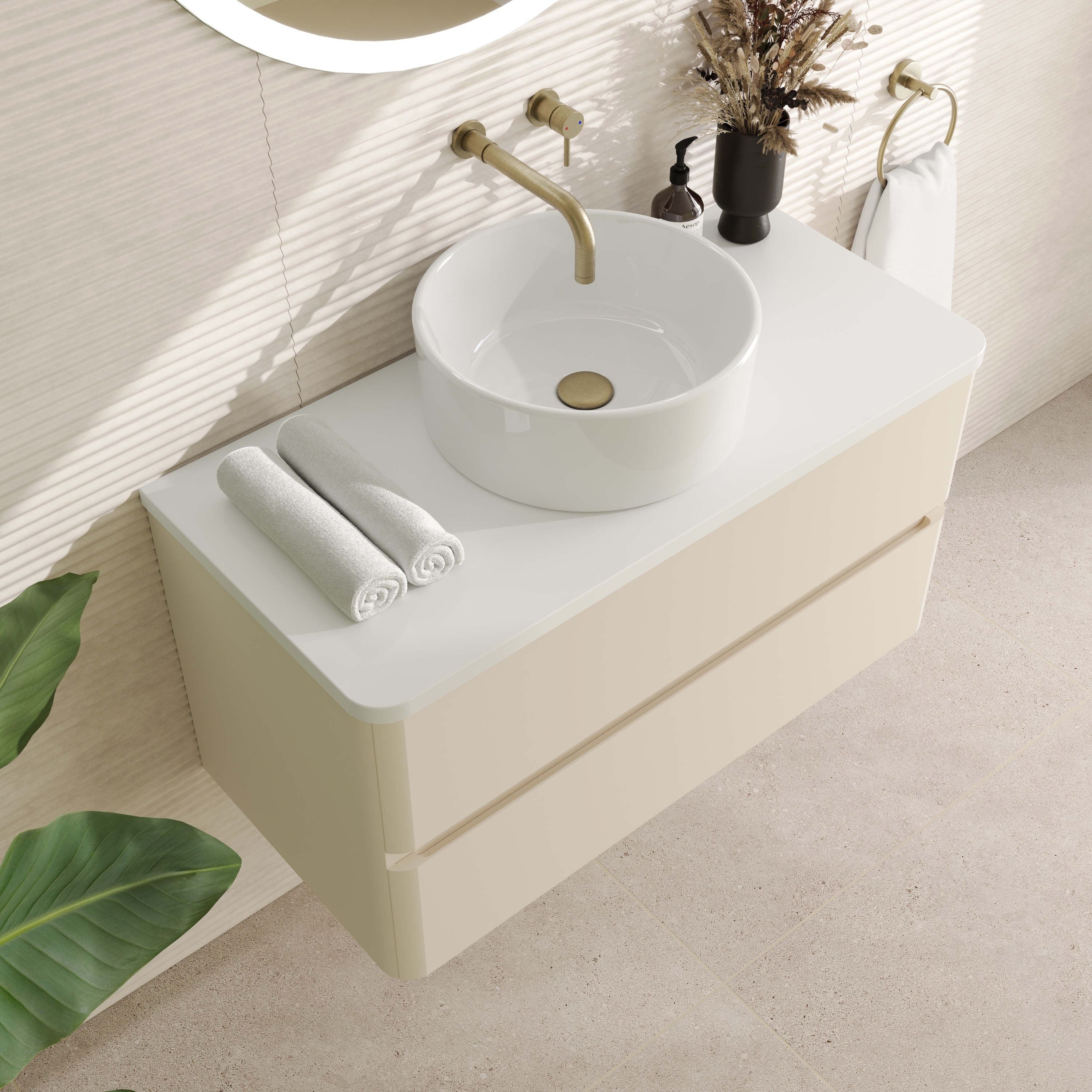 Drench Origin 900mm Wall Mounted Vanity Unit & Countertop