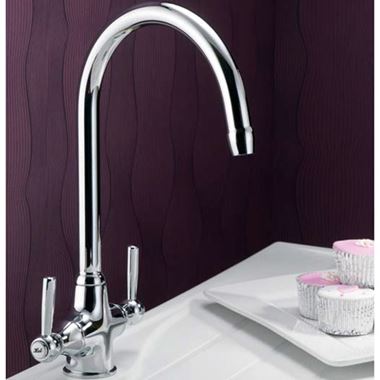 Francis Pegler Rune Twin Metal Lever Mono Sink Mixer With Swivel Spout 