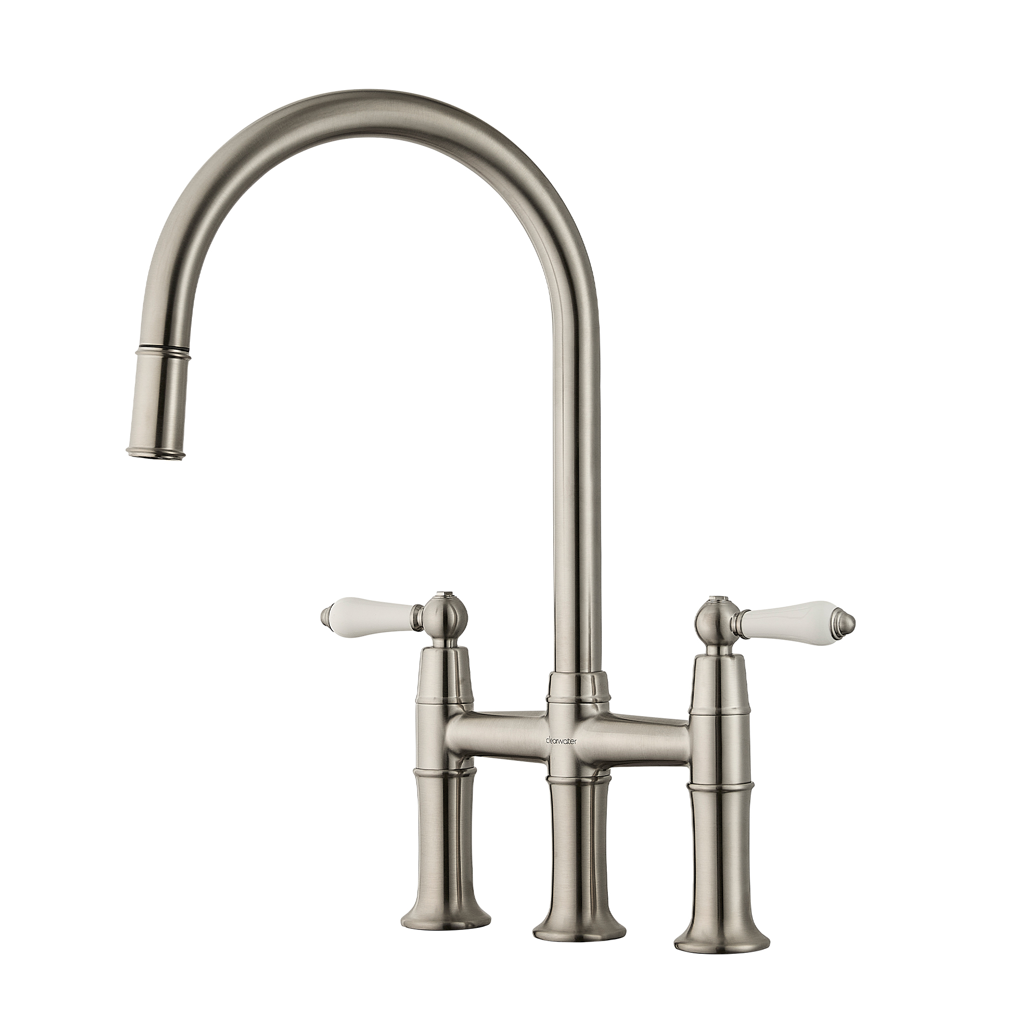 Clearwater Elegance Traditional Pull Out Bridge Kitchen Mixer Tap
