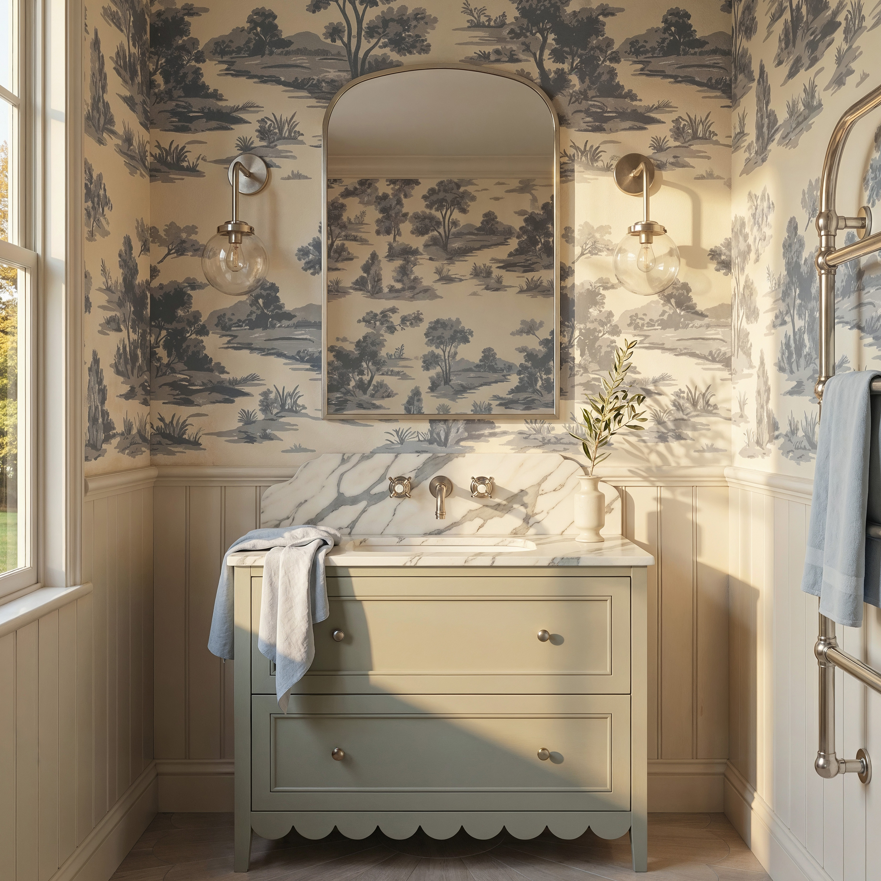 Origins Living Delphine Overmantle Arched Mirror - 600 x 900mm