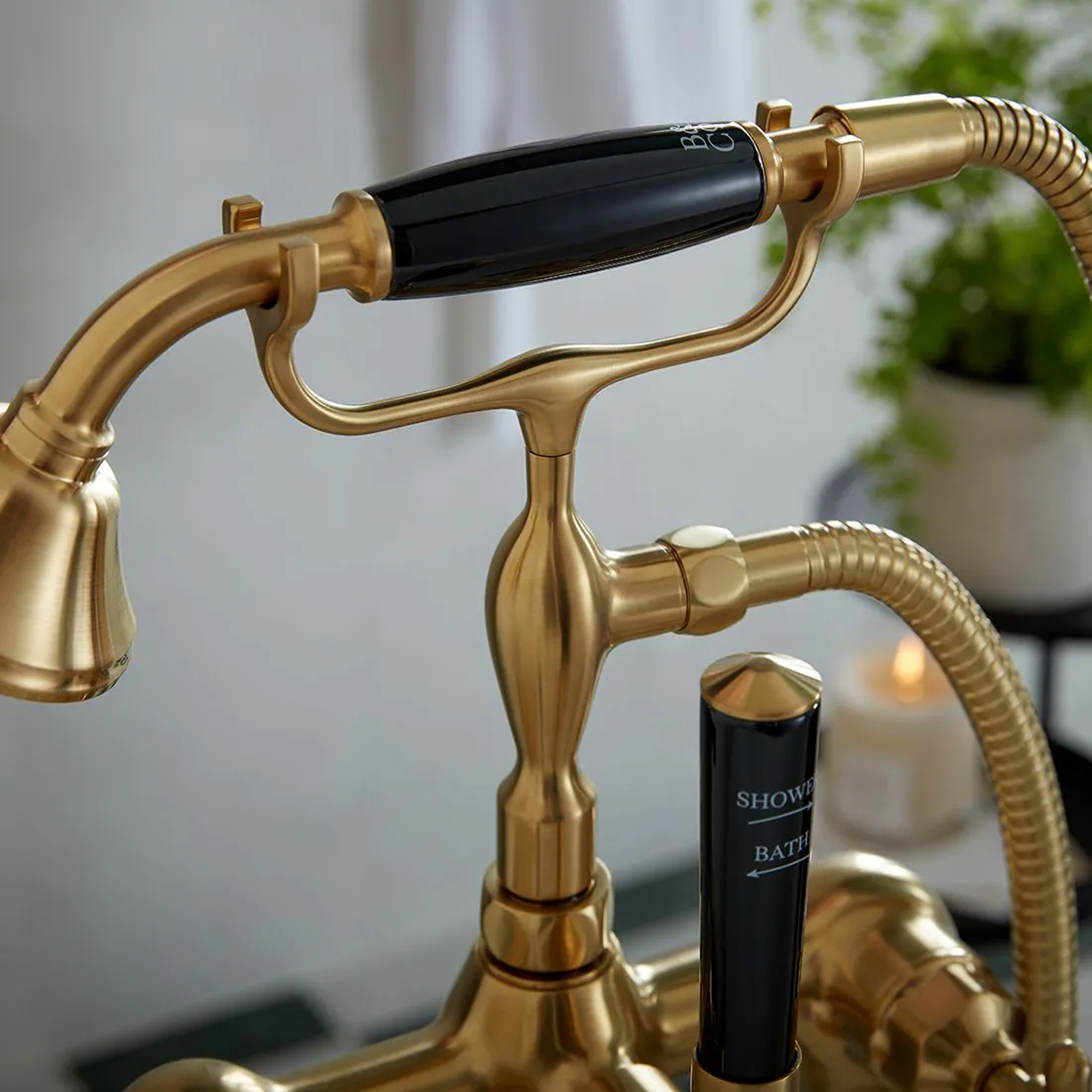 Booth & Co Axbridge Traditional Crosshead Floorstanding Bath Shower Mixer Tap