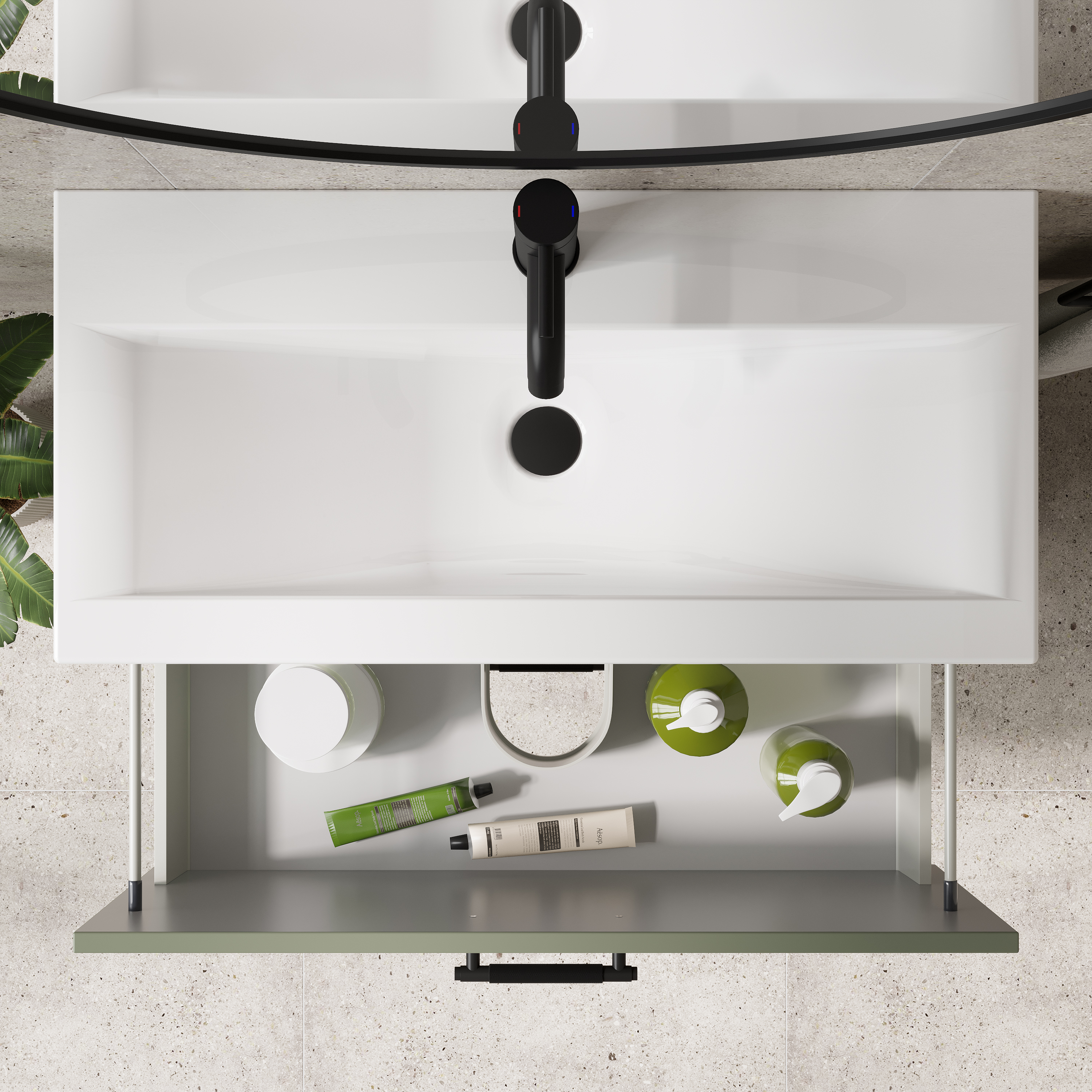 Erin 800mm Floorstanding 2 Drawer Vanity Unit & Basin