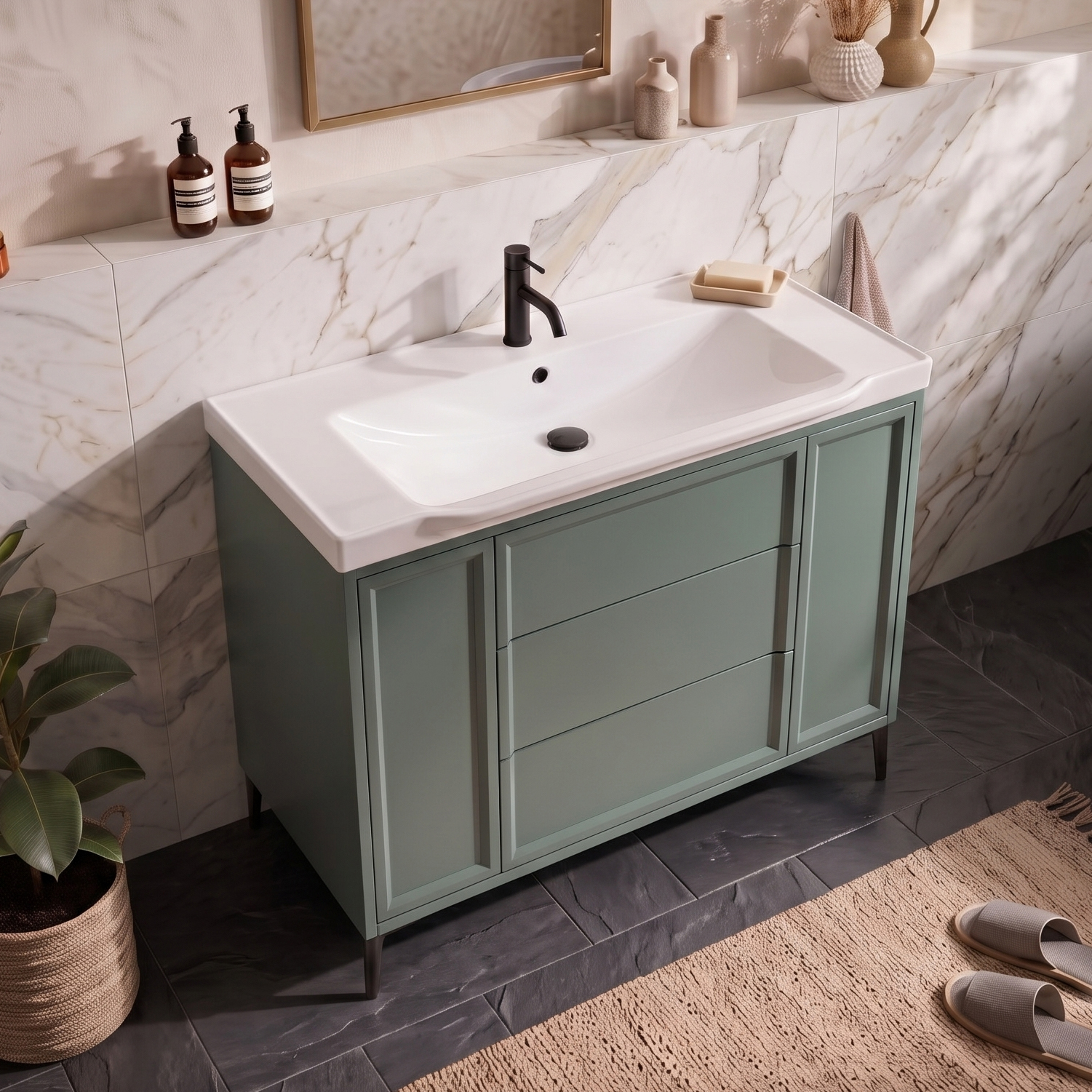 Elara 1000mm Floorstanding Vanity Unit & Basin with Leg Set