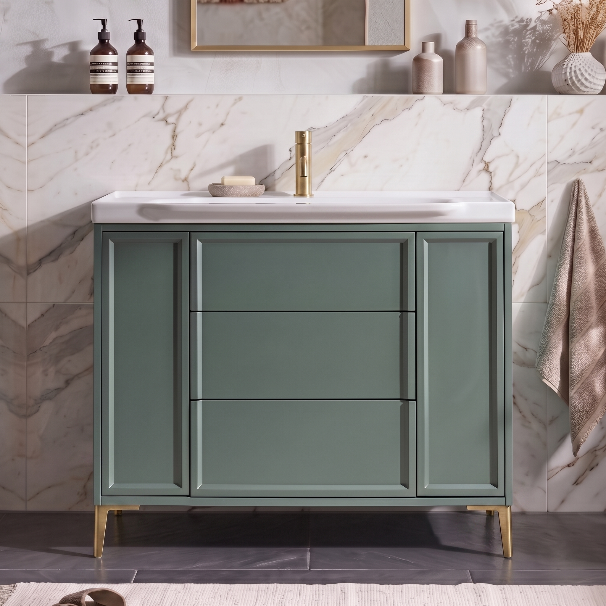 Elara 1000mm Floorstanding Vanity Unit & Basin with Leg Set