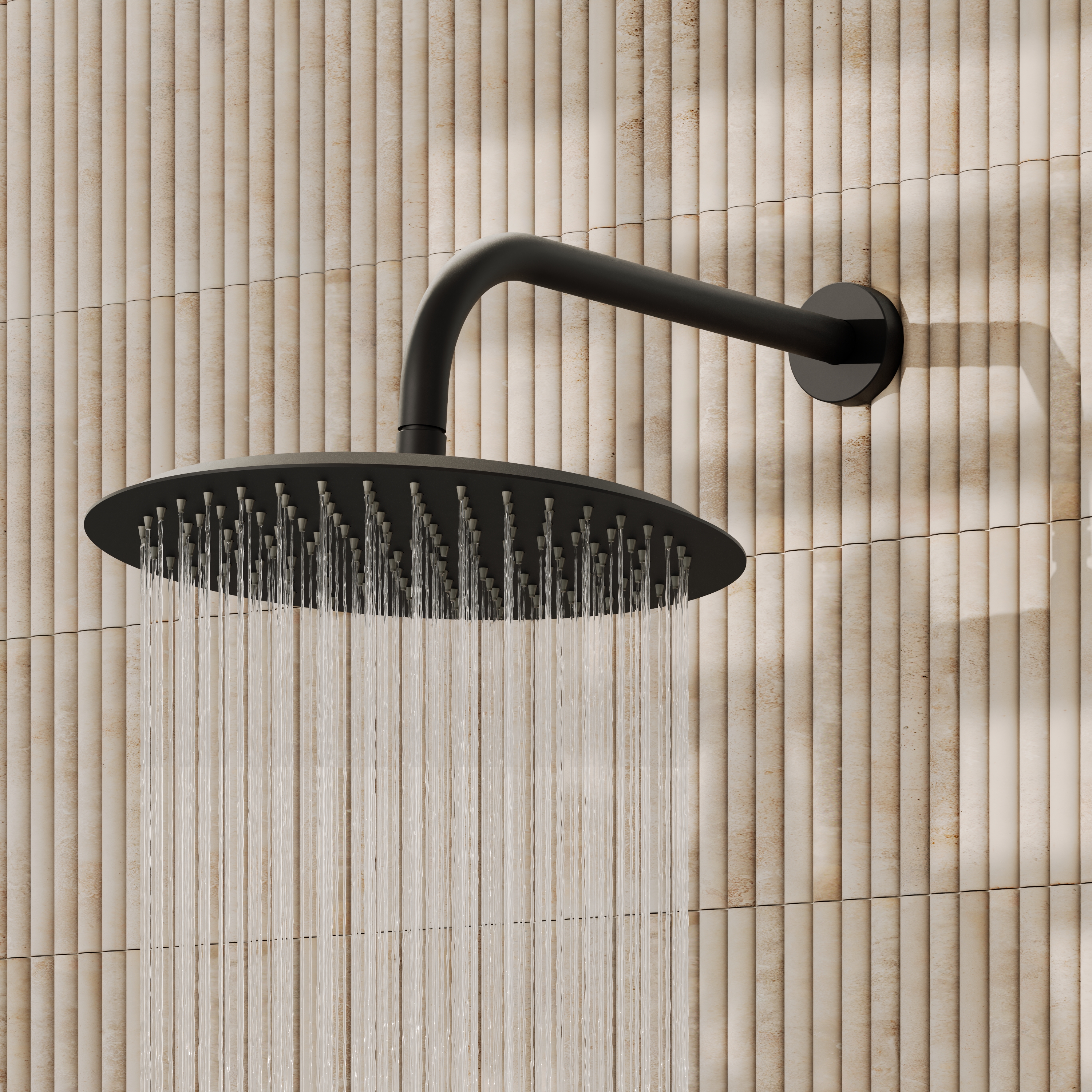Core Round Shower Head with Wall Mounted Shower Arm