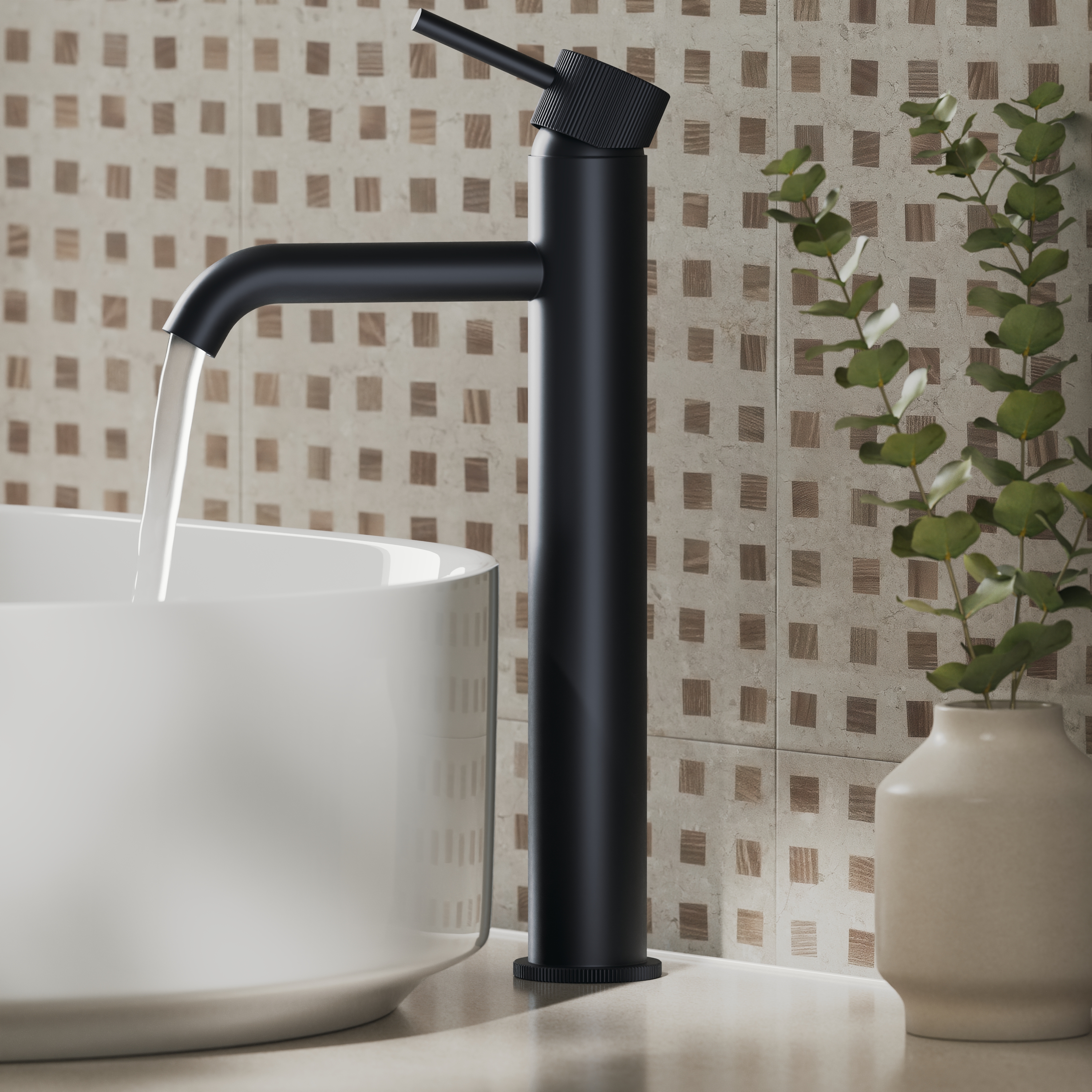 Harbour Fluted Tall Mono Basin Mixer Tap