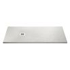 Drench Naturals Light Grey Thin Slate-Effect Rectangular Shower Tray with Chrome Waste - 1600 x 800mm