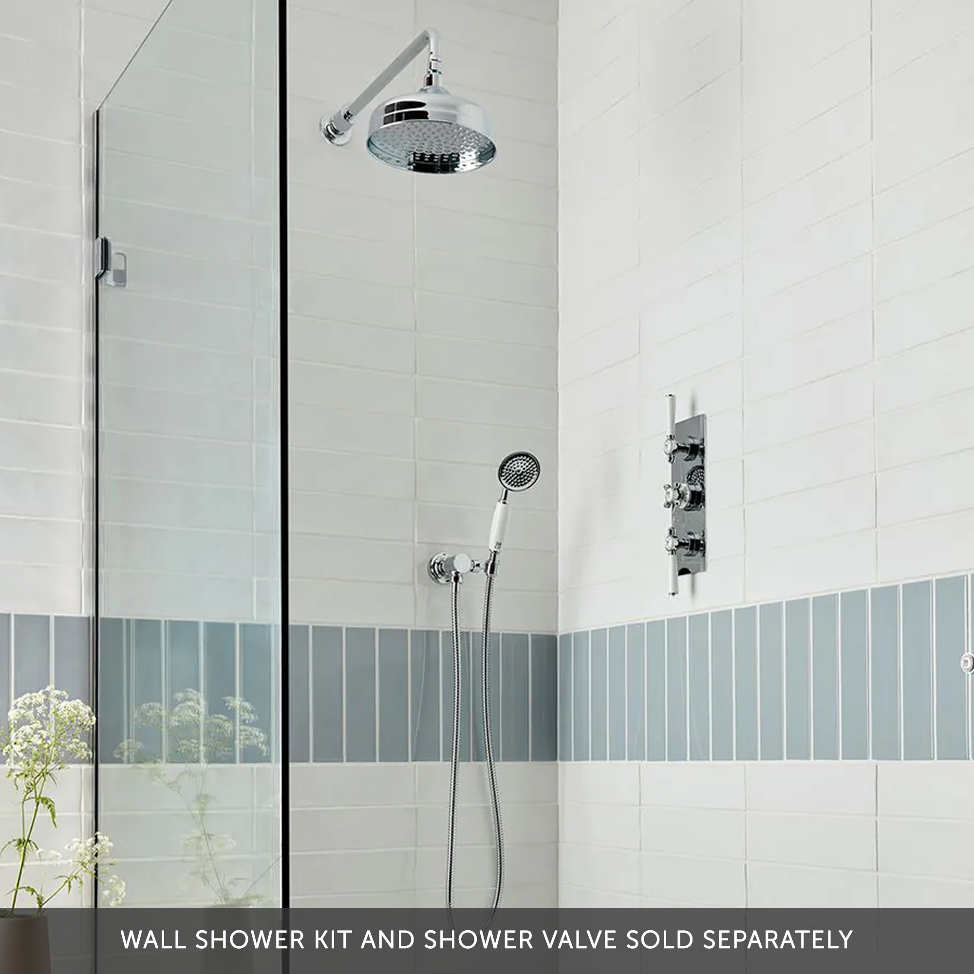 Booth & Co Axbridge Traditional Wall Mounted Round 200mm Shower Head & Arm
