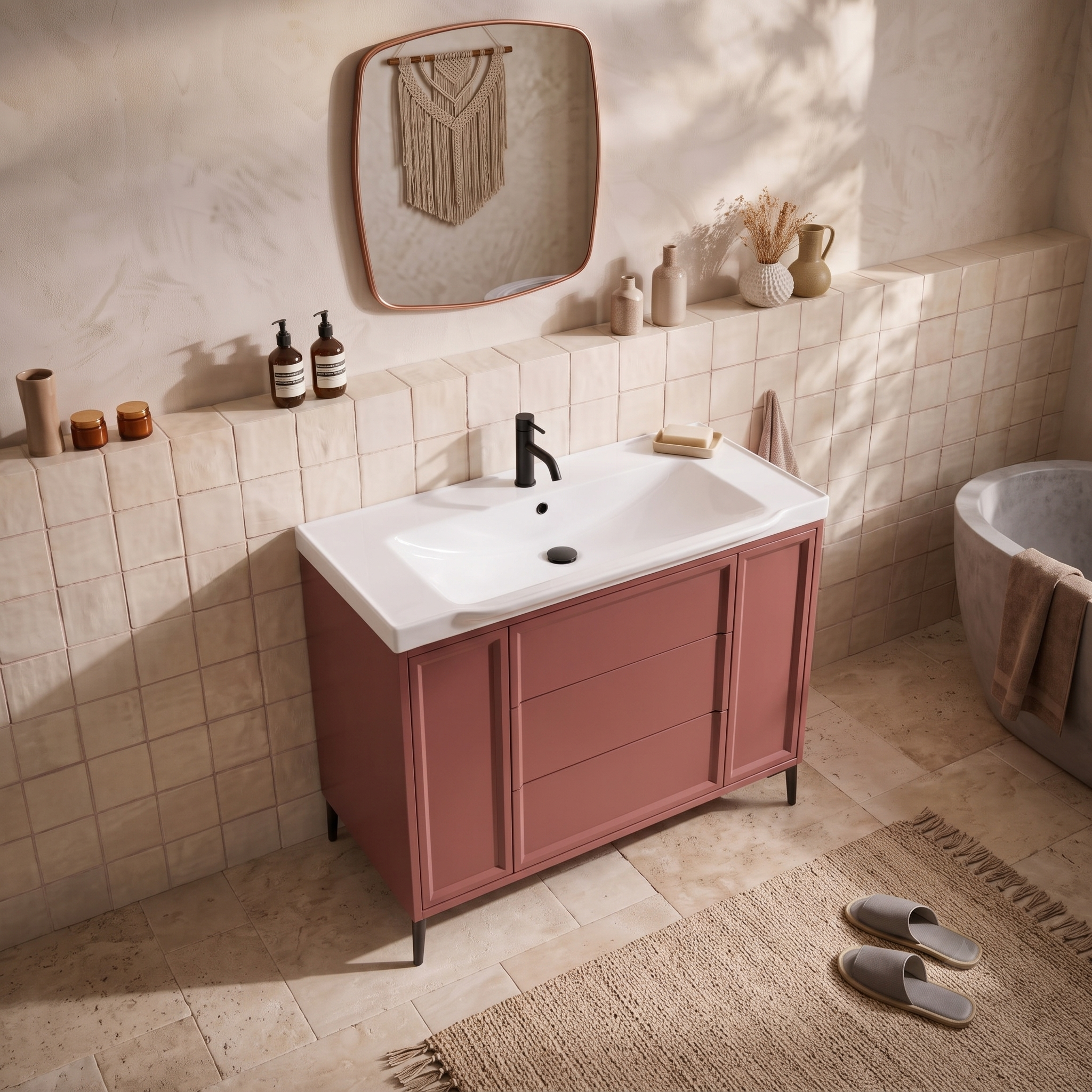 Elara 1000mm Floorstanding Vanity Unit & Basin with Leg Set