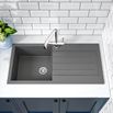Vellamo Designer 1 Bowl Comite Composite Kitchen Sink & Waste with Reversible Drainer - 1000 x 500mm