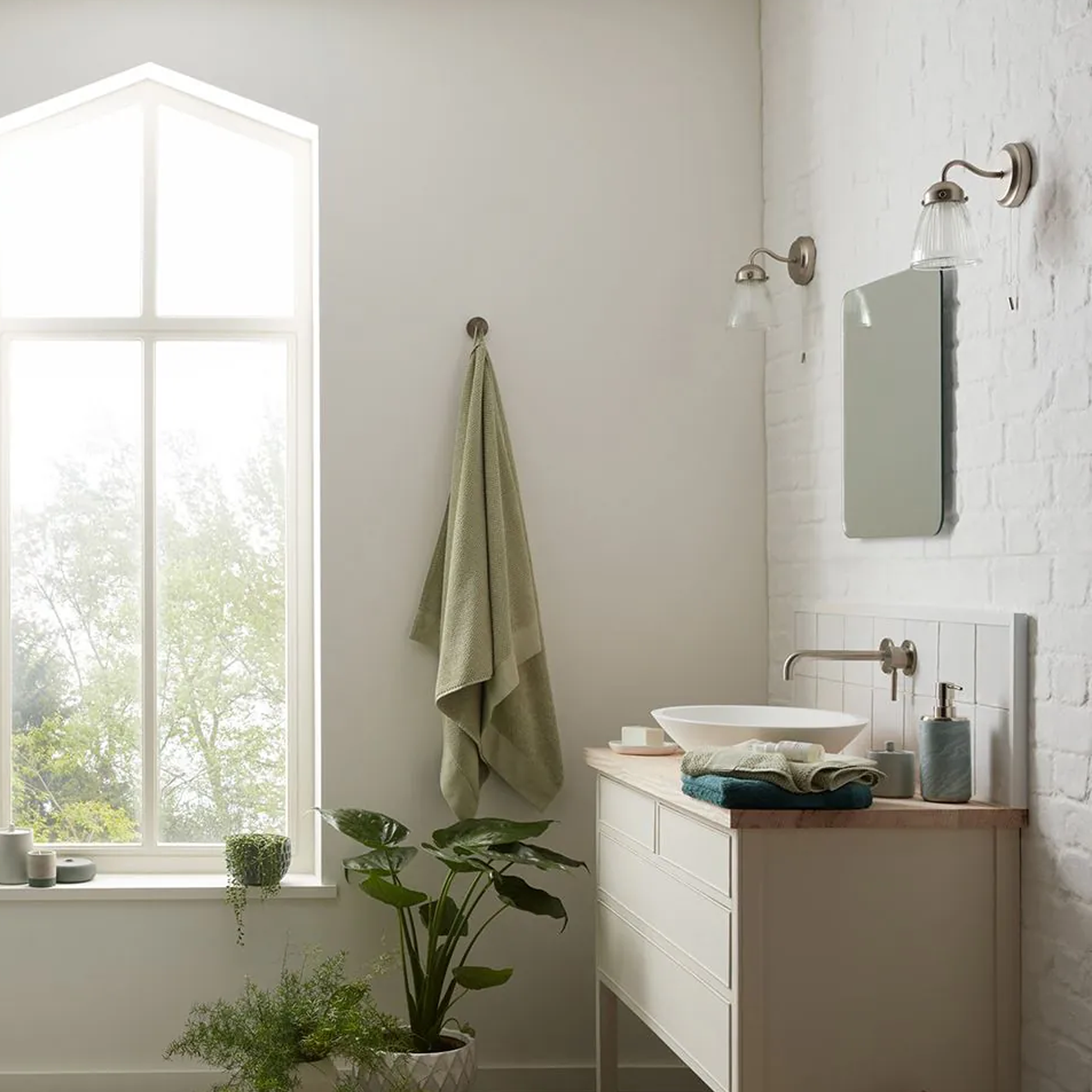 Vado Individual Origins Slimline 2 Hole Wall Mounted Basin Mixer Tap with Knurled Handle