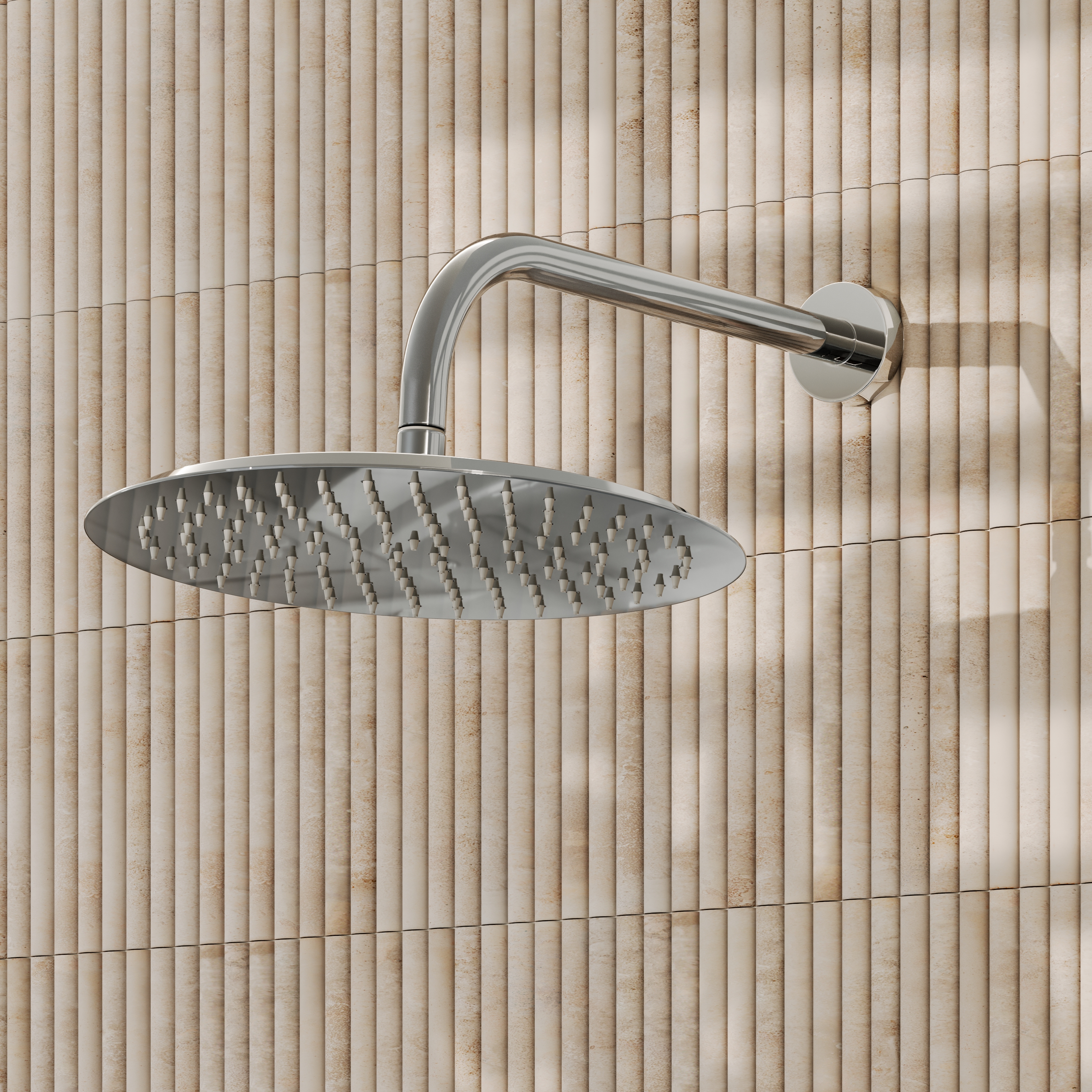 Core Round Shower Head with Wall Mounted Shower Arm