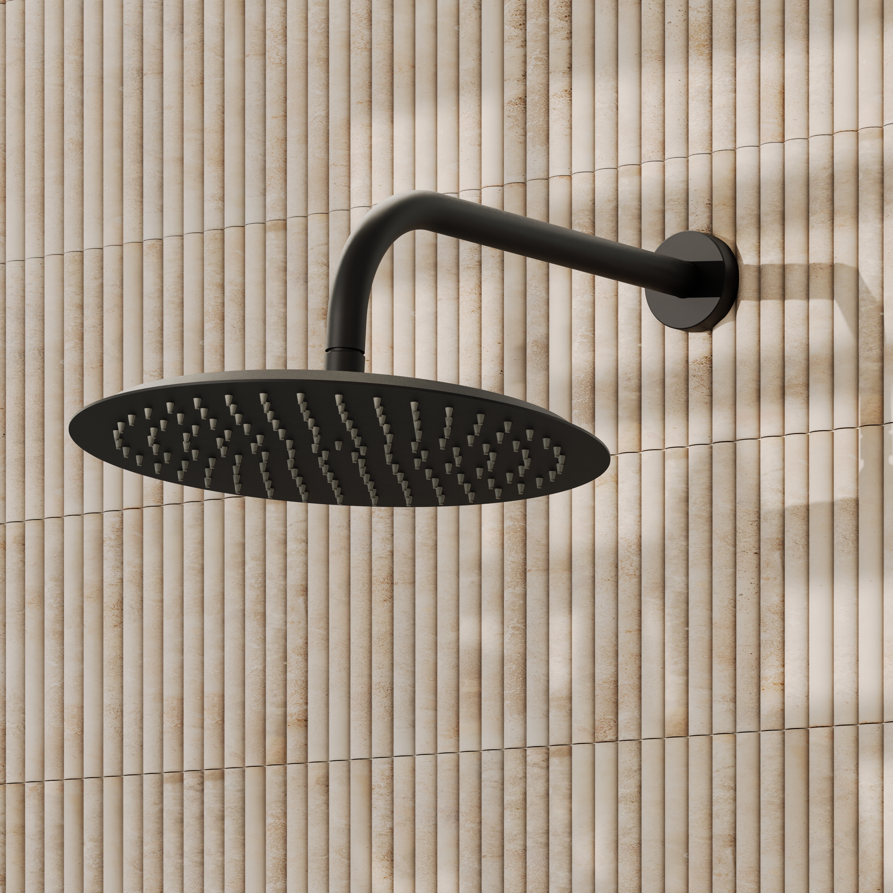 Core Round Shower Head with Wall Mounted Shower Arm