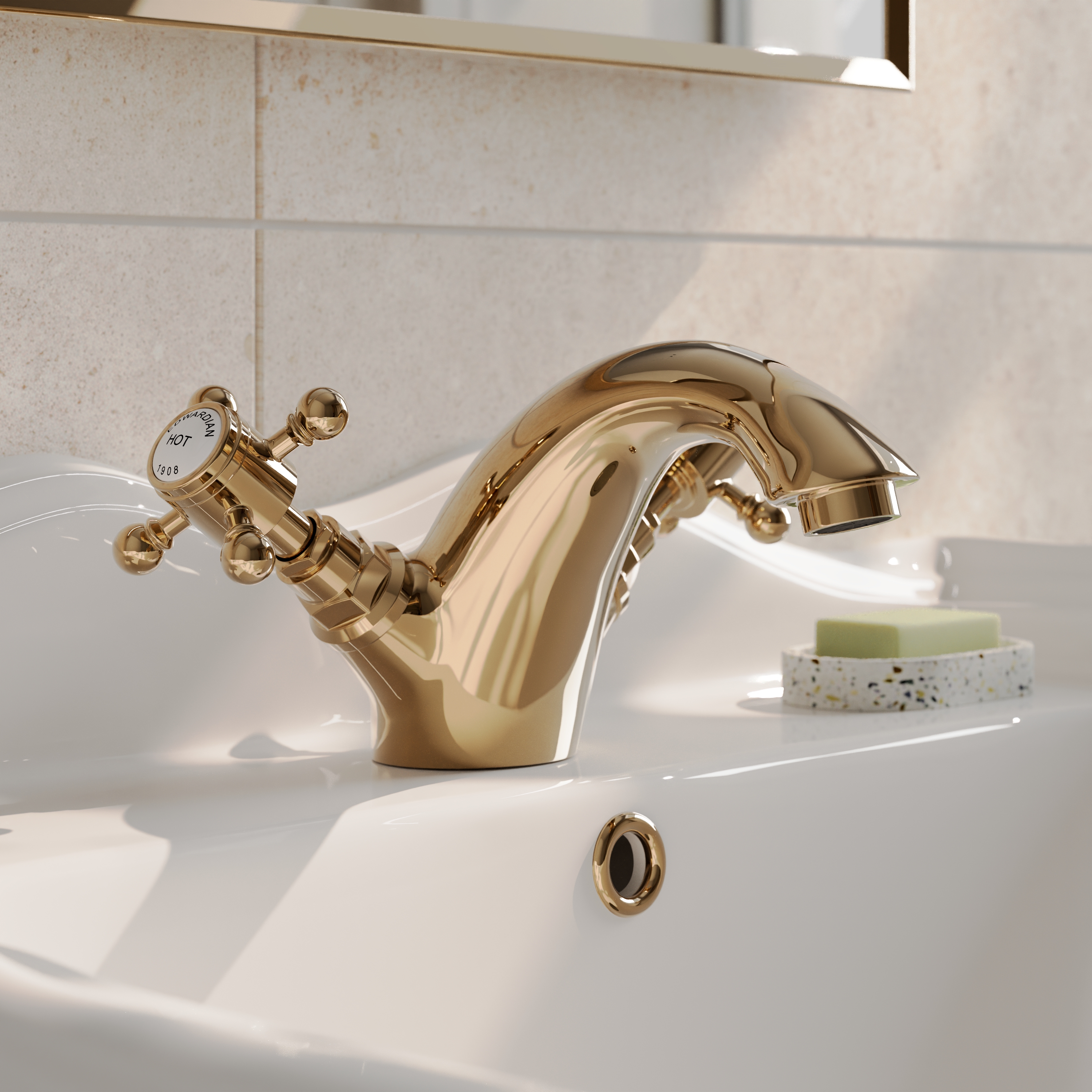 Butler & Rose Eliza Crosshead Mono Basin Mixer Tap & Waste