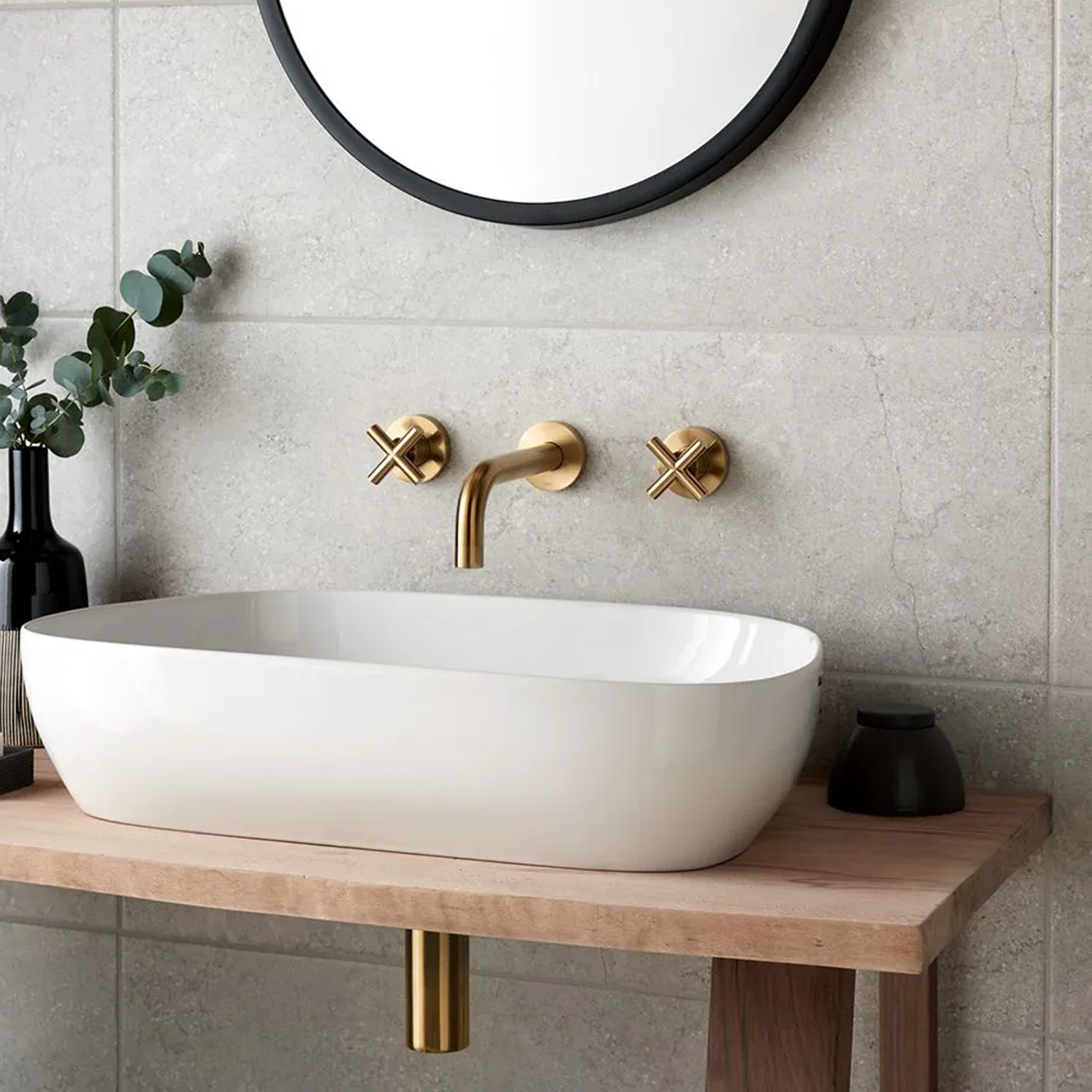 Vado Individual Elements 3 Hole Wall Mounted Basin Mixer Tap with 200mm Spout