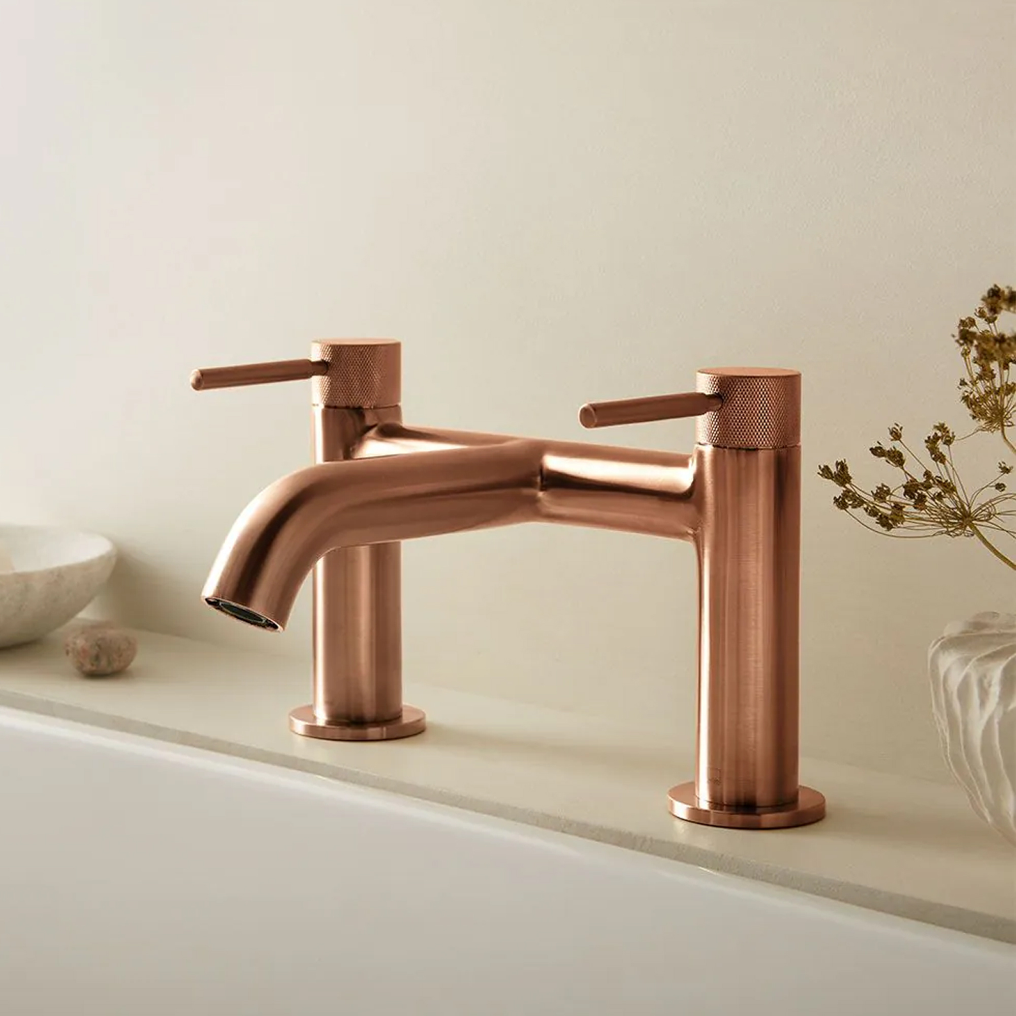 Vado Individual Origins Deck Mounted Bath Filler Tap with Knurled Handle