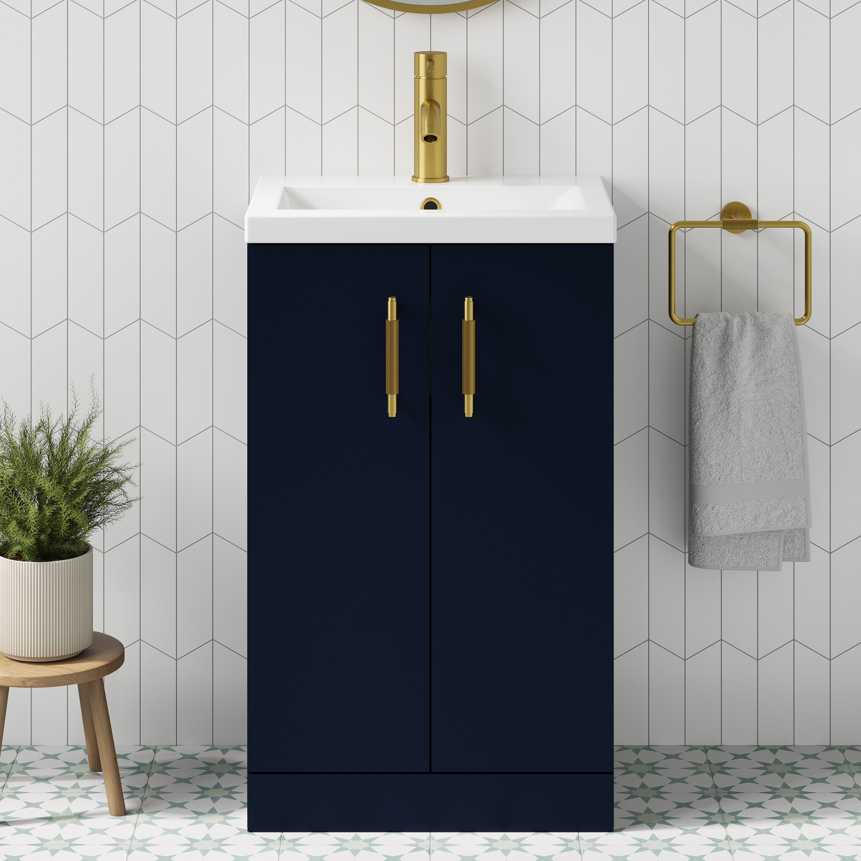 Erin Compact 500mm Floorstanding Cloakroom Vanity Unit & Basin