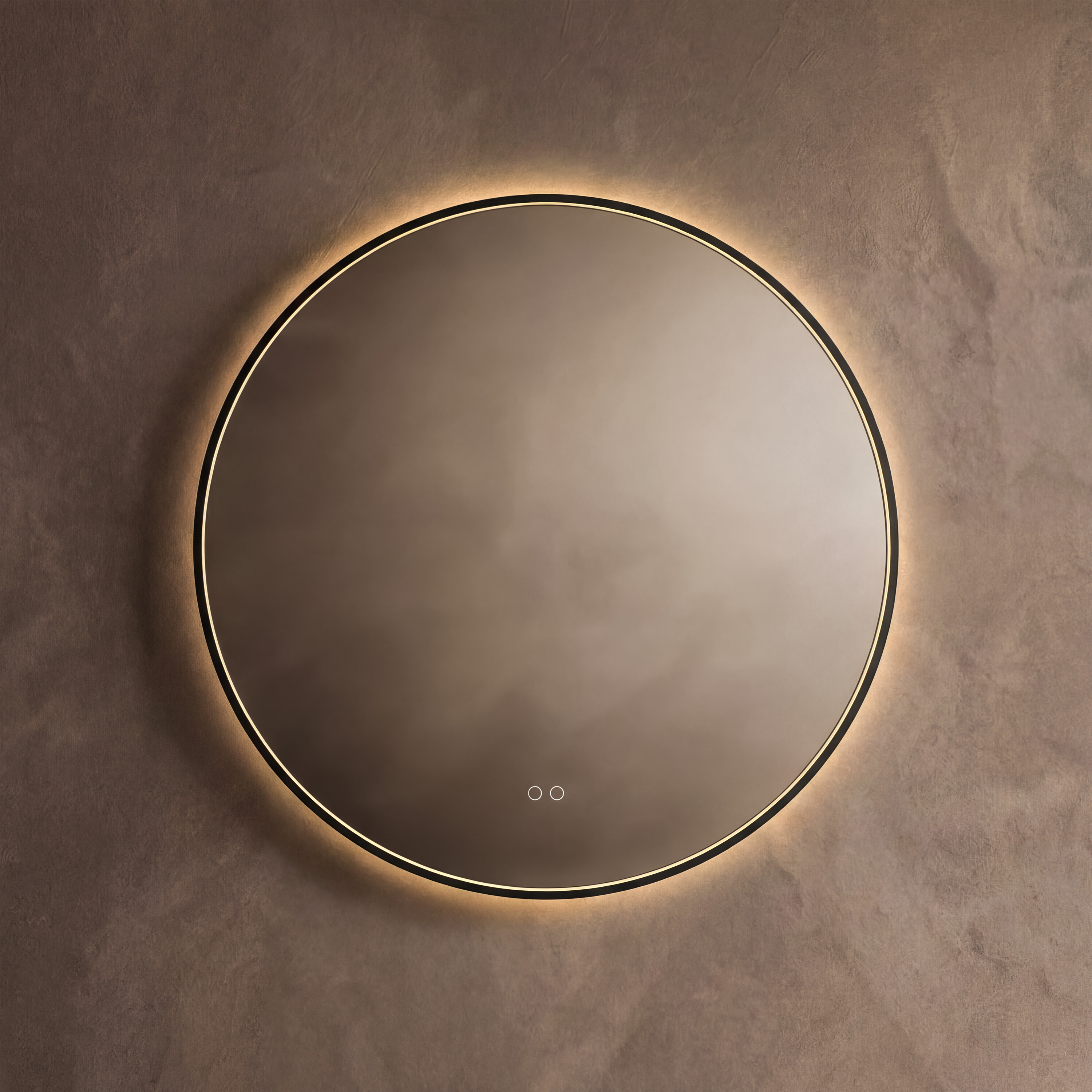 Origins Living Kingsley Matt Black Illuminated Round Mirror with Colour Change Lights - 800mm