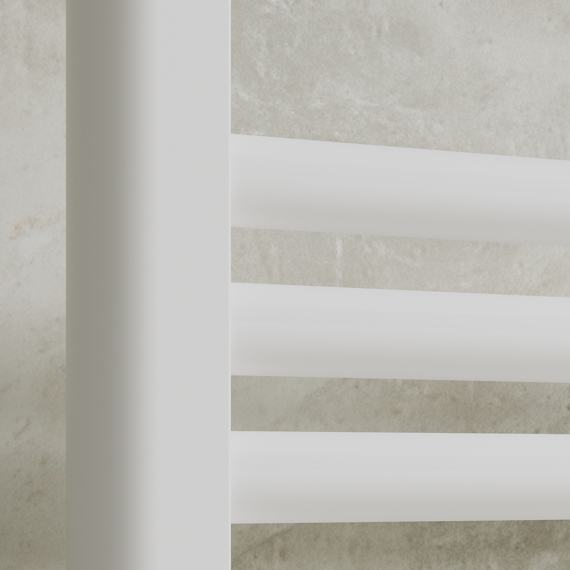 Toasty Glow Premium Matt White 25mm Electric Heated Towel Rail with Heating Element