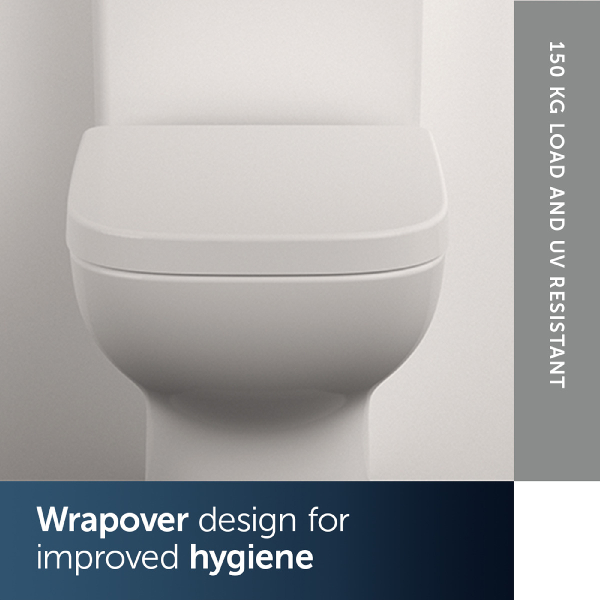 Ideal Standard i.life A & S Compact Wrap Over White Toilet Seat - Square