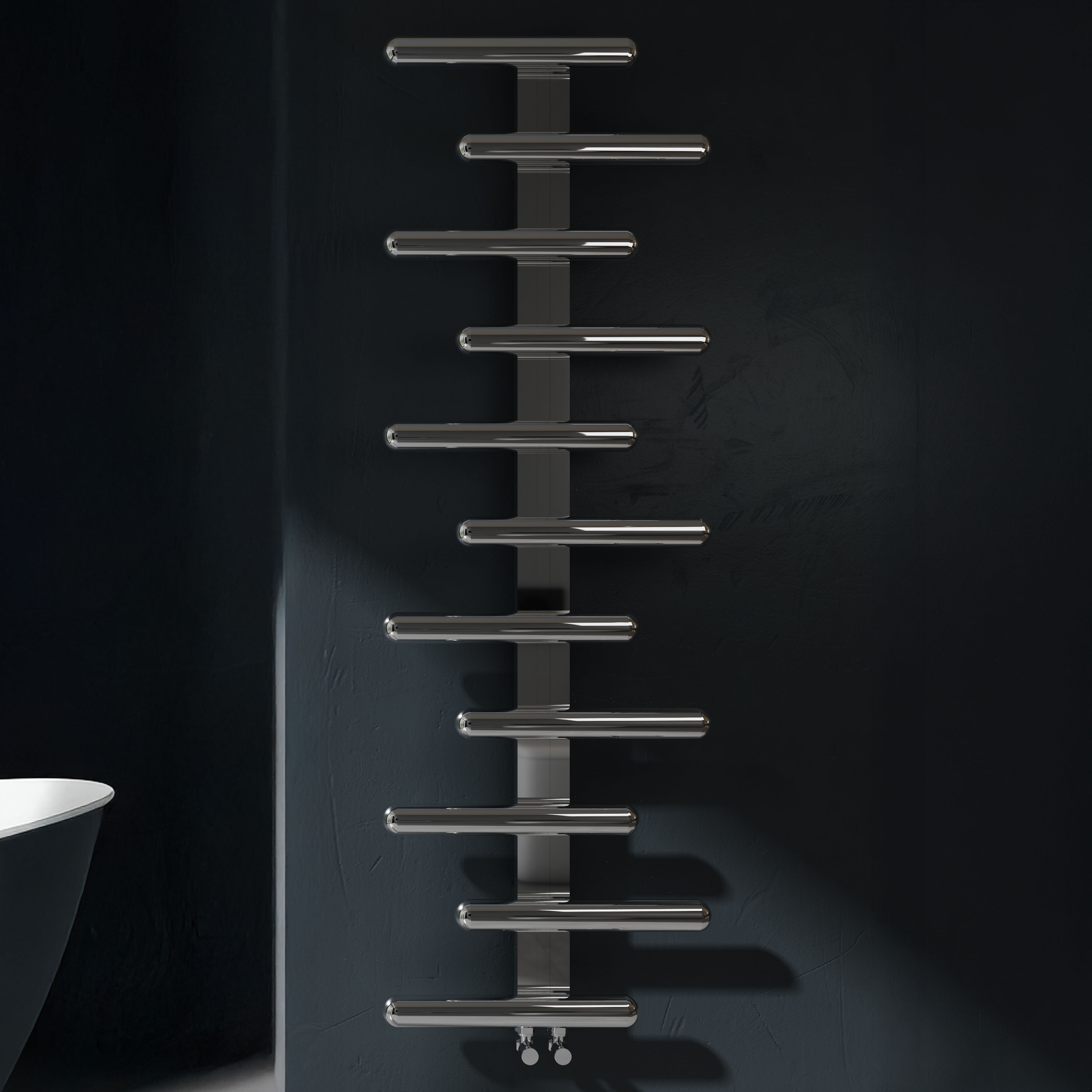 Carisa Vivi Offset Stainless Steel Designer Heated Towel Rail