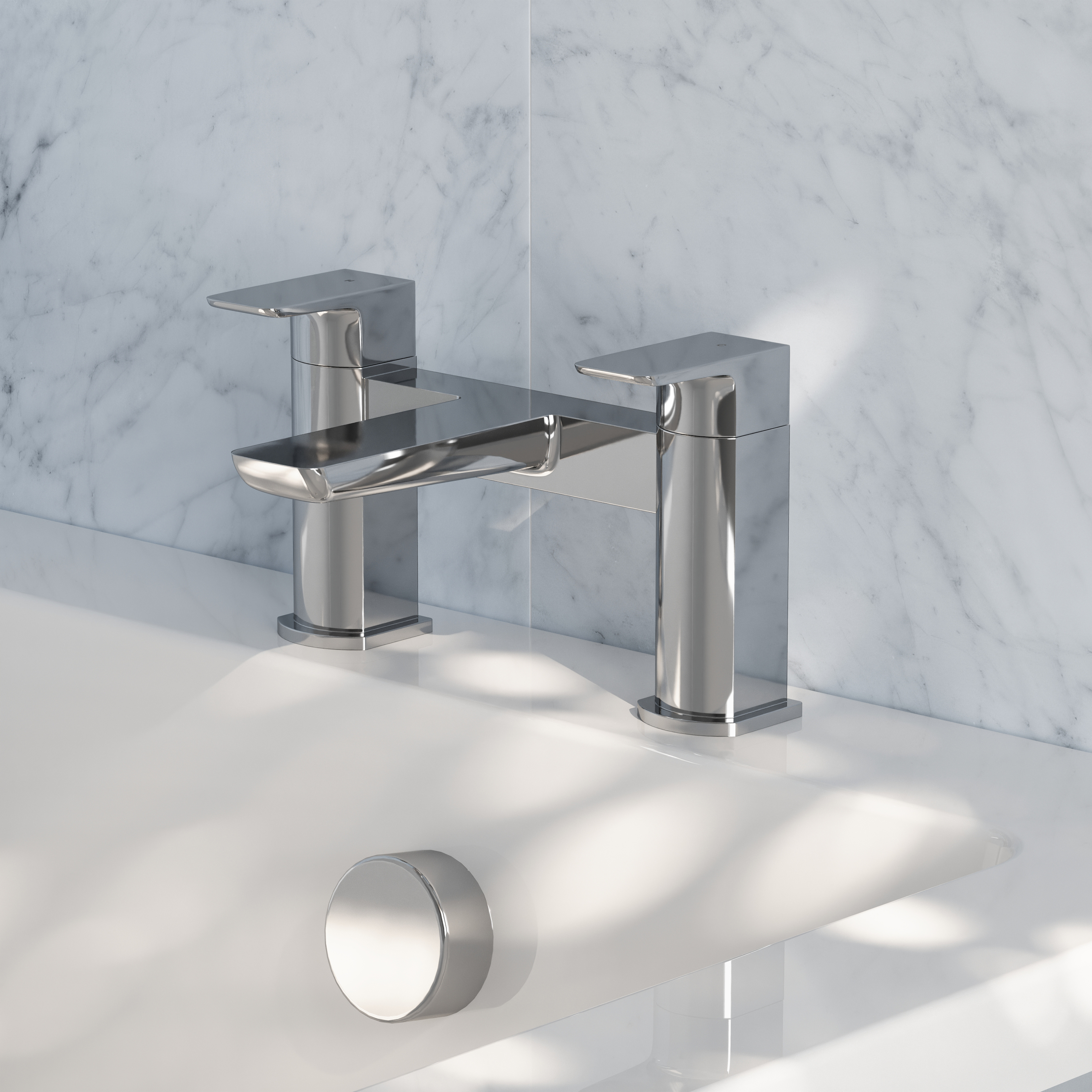 Harbour Status Deck Mounted Bath Mixer Tap - Chrome