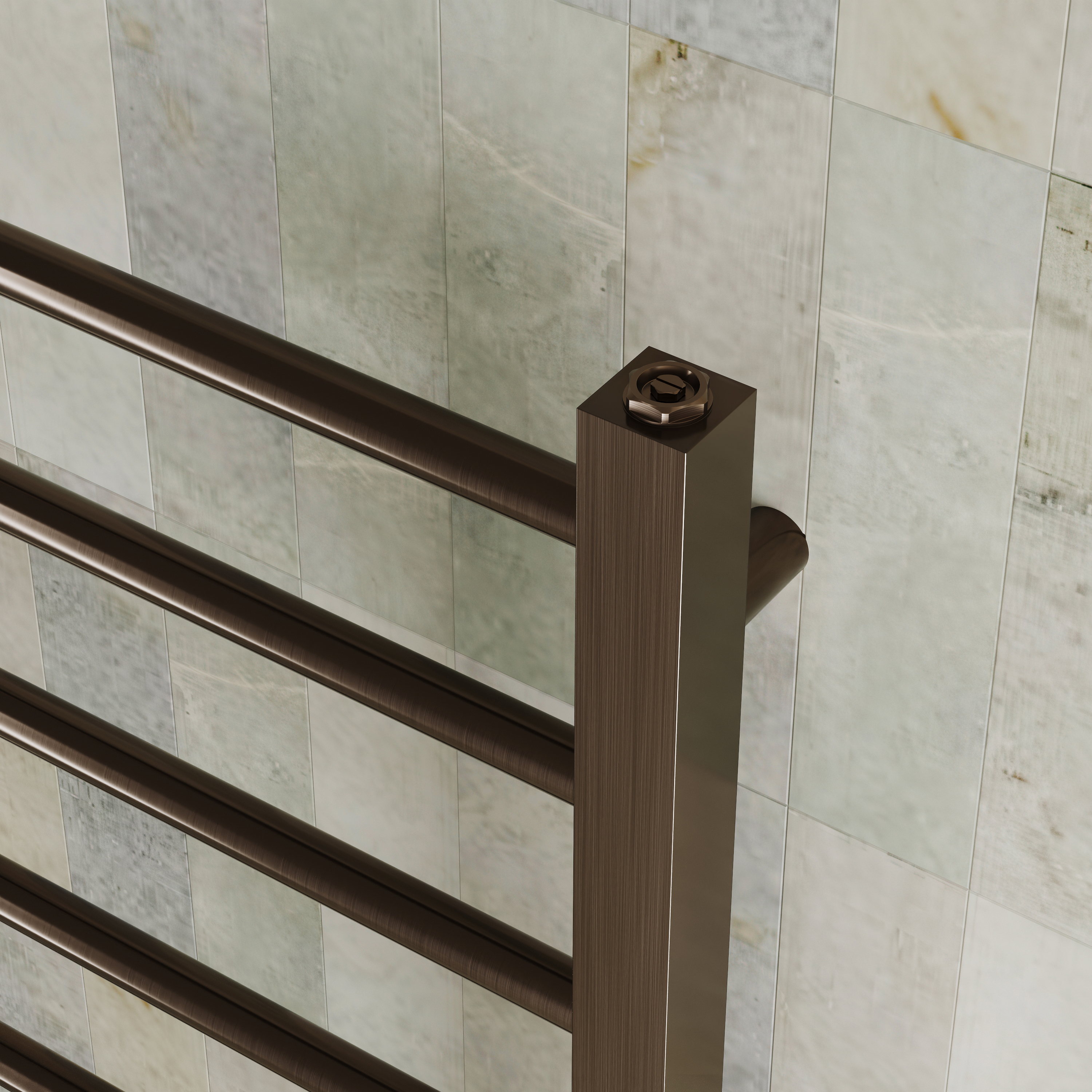 Toasty Rise Brushed Bronze Electric Heated Towel Rail with Heating Element