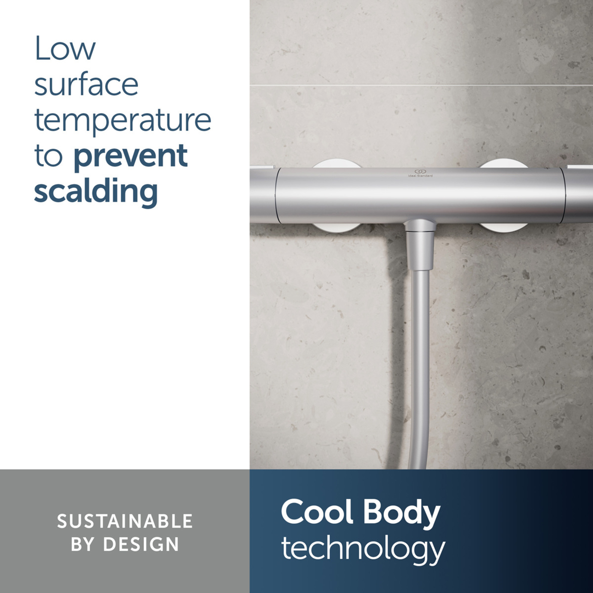 Ideal Standard Ceratherm Alu+ Exposed Thermostatic Bar Shower Valve