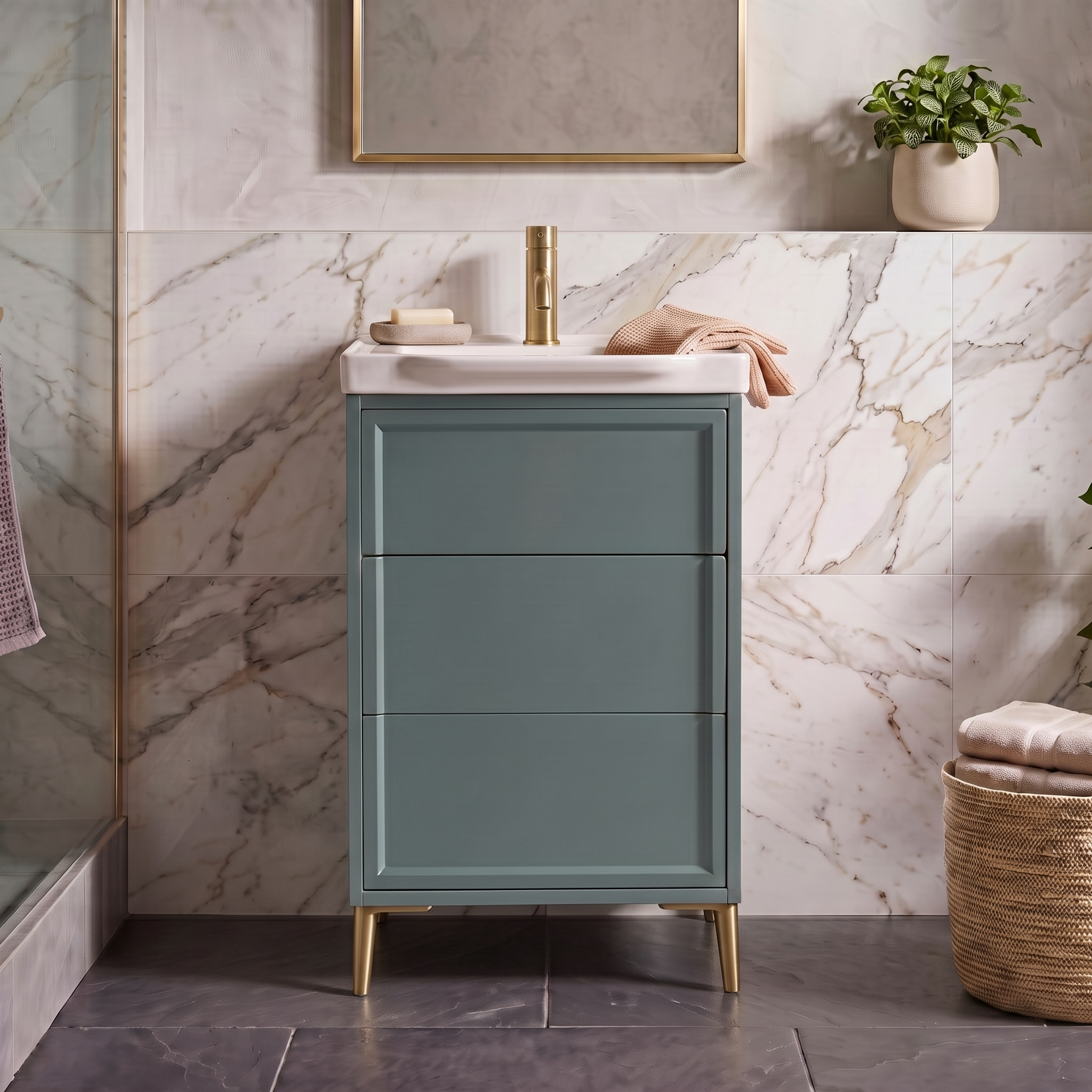 Elara 500mm Floorstanding Vanity Unit & Basin with Leg Set