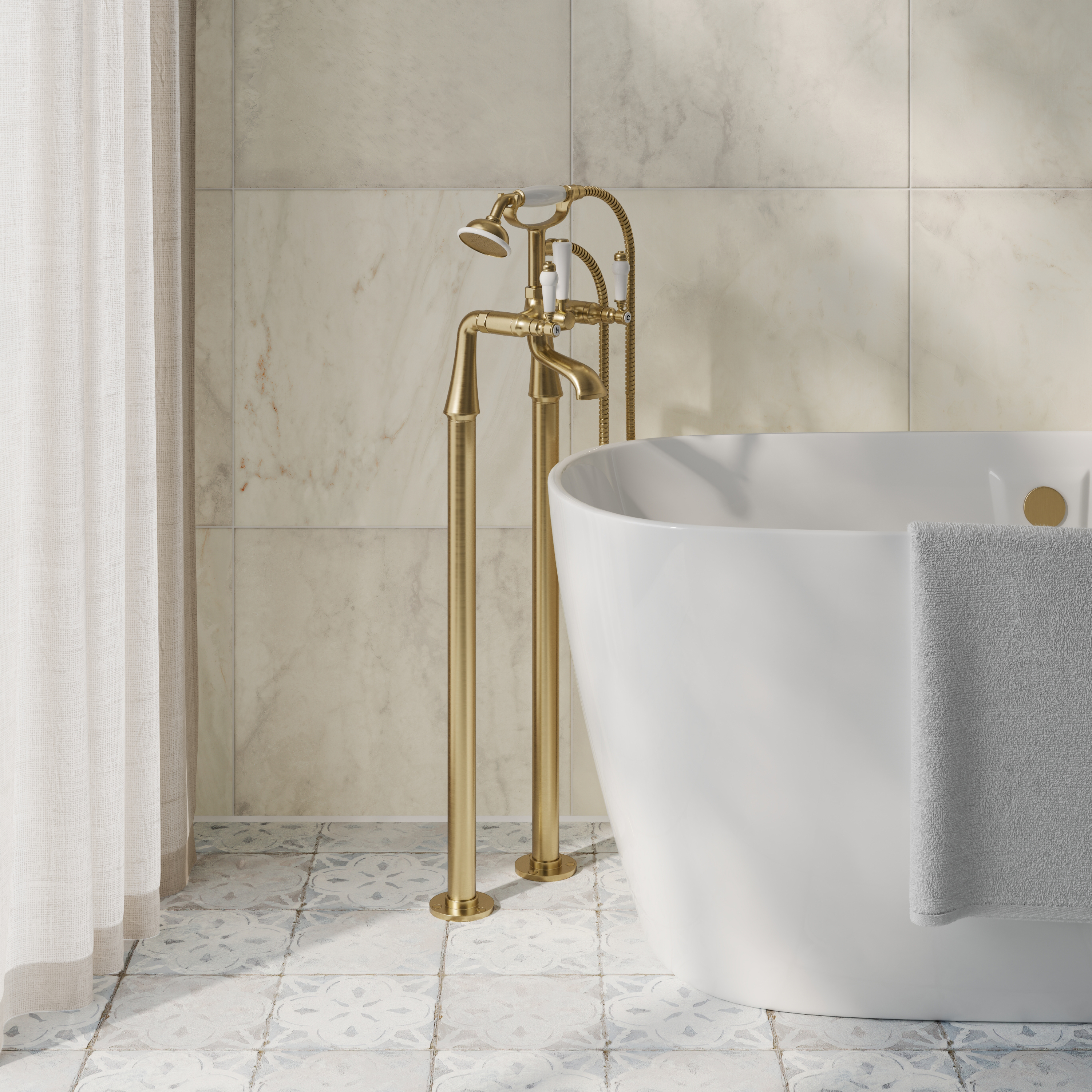 Butler & Rose Eliza Lever Freestanding Bath Shower Mixer Tap