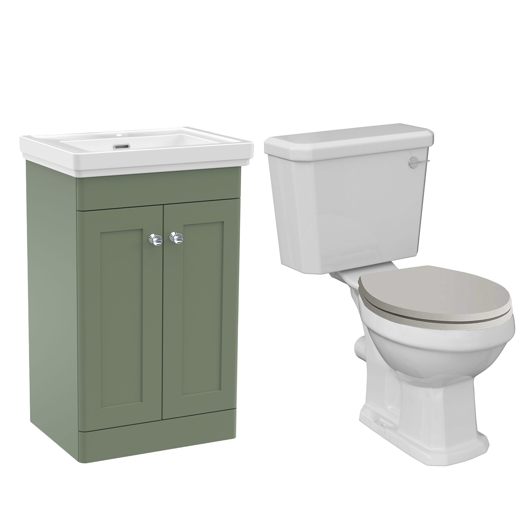 Butler & Rose Ophelia Traditional Toilet & 500mm Floorstanding Vanity Unit Bathroom Suite