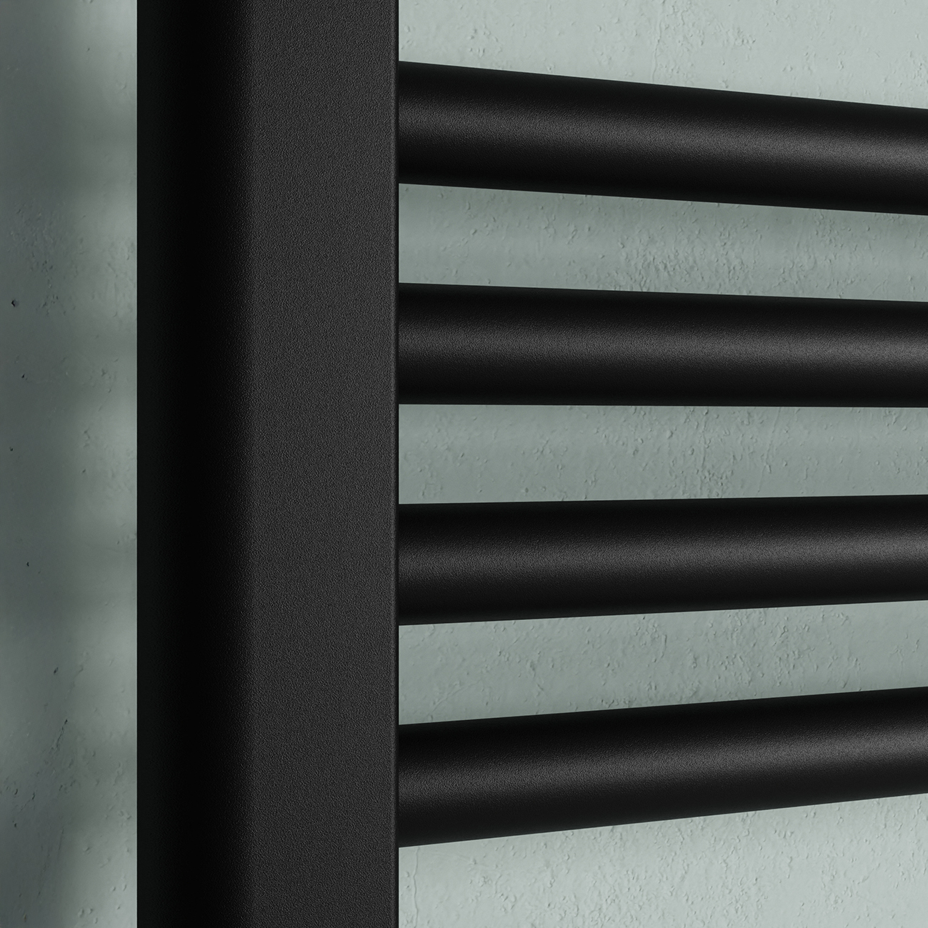 Toasty Glow Matt Black 22mm Heated Ladder Towel Rail